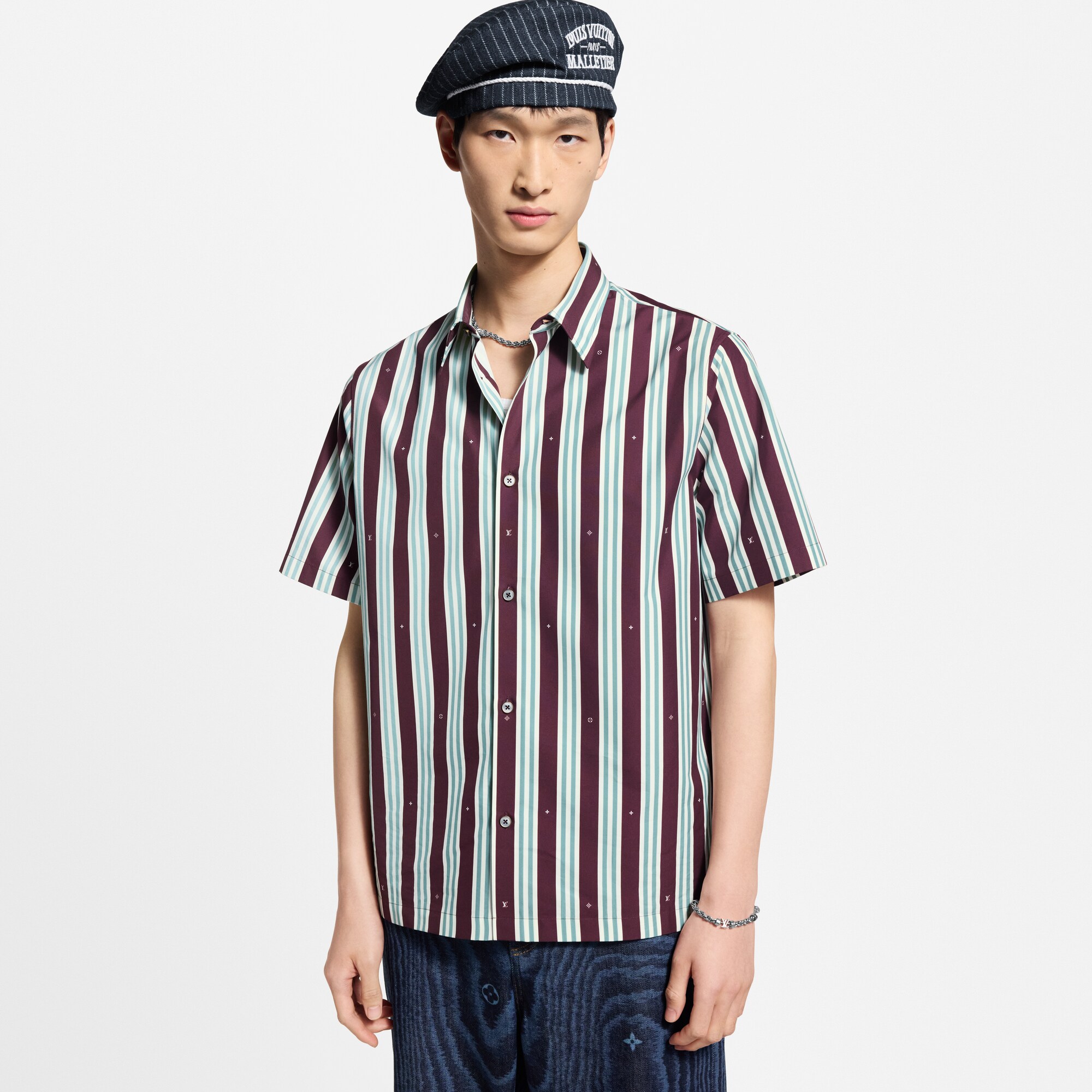 Camisa de manga corta a rayas  Hombre Prêt-à-Porter Camisas | LOUIS VUITTON (Zoom de producto)