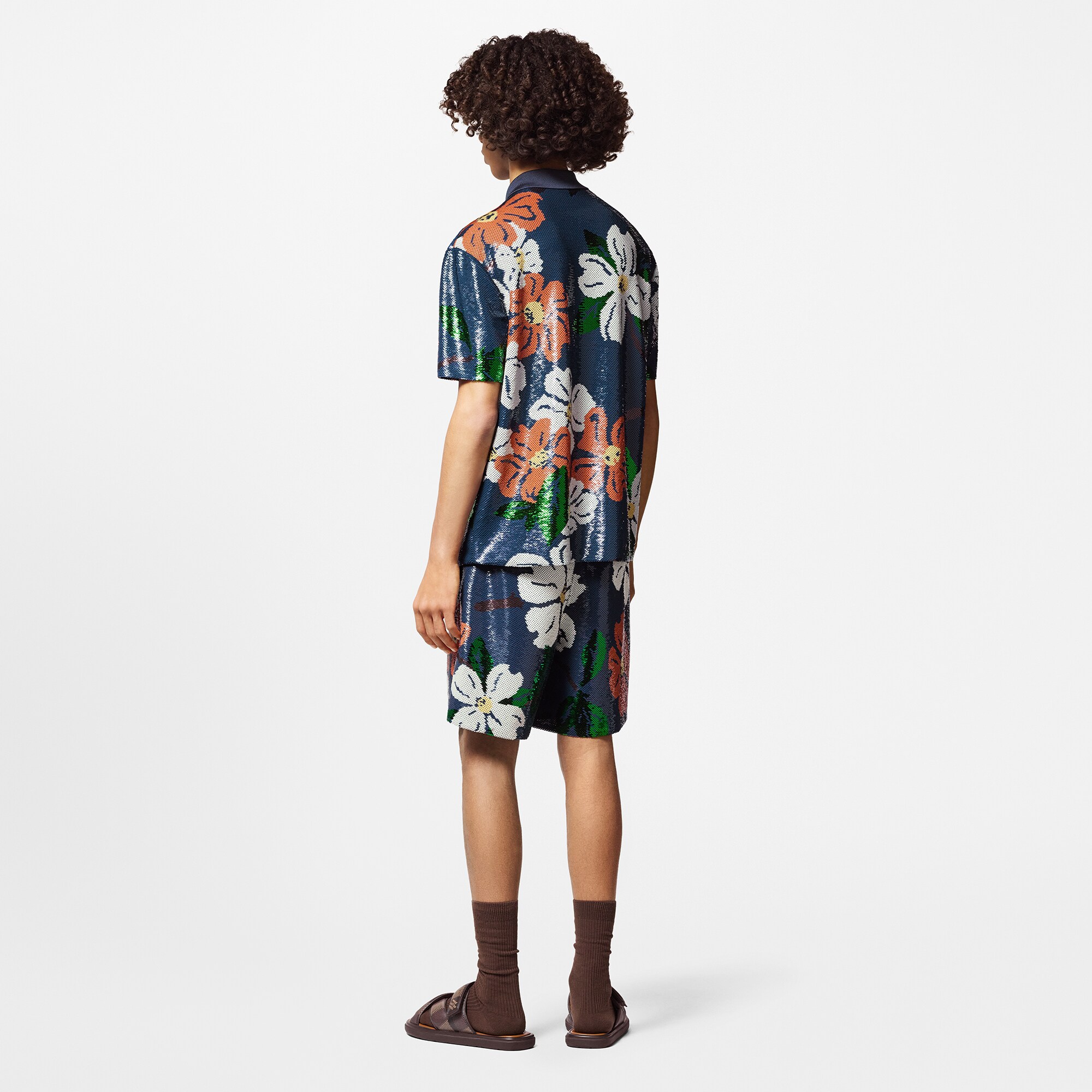 Camisa de manga corta con lentejuelas bordadas  Hombre Prêt-à-Porter Camisas | LOUIS VUITTON (Zoom de producto)