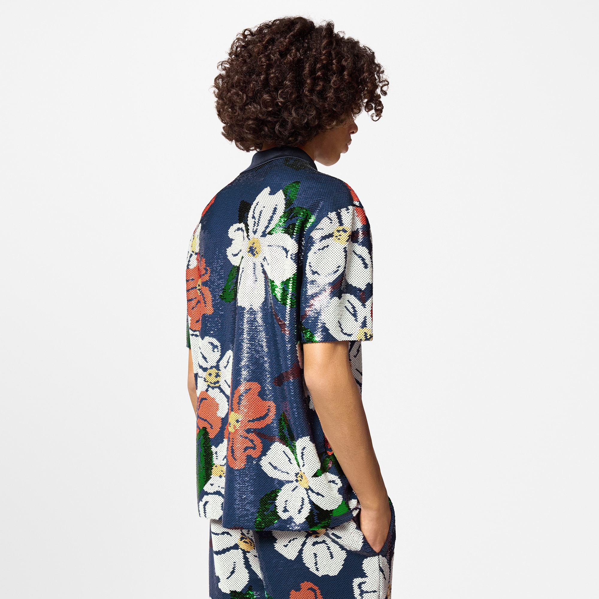 Camisa de manga corta con lentejuelas bordadas  Hombre Prêt-à-Porter Camisas | LOUIS VUITTON (Zoom de producto)