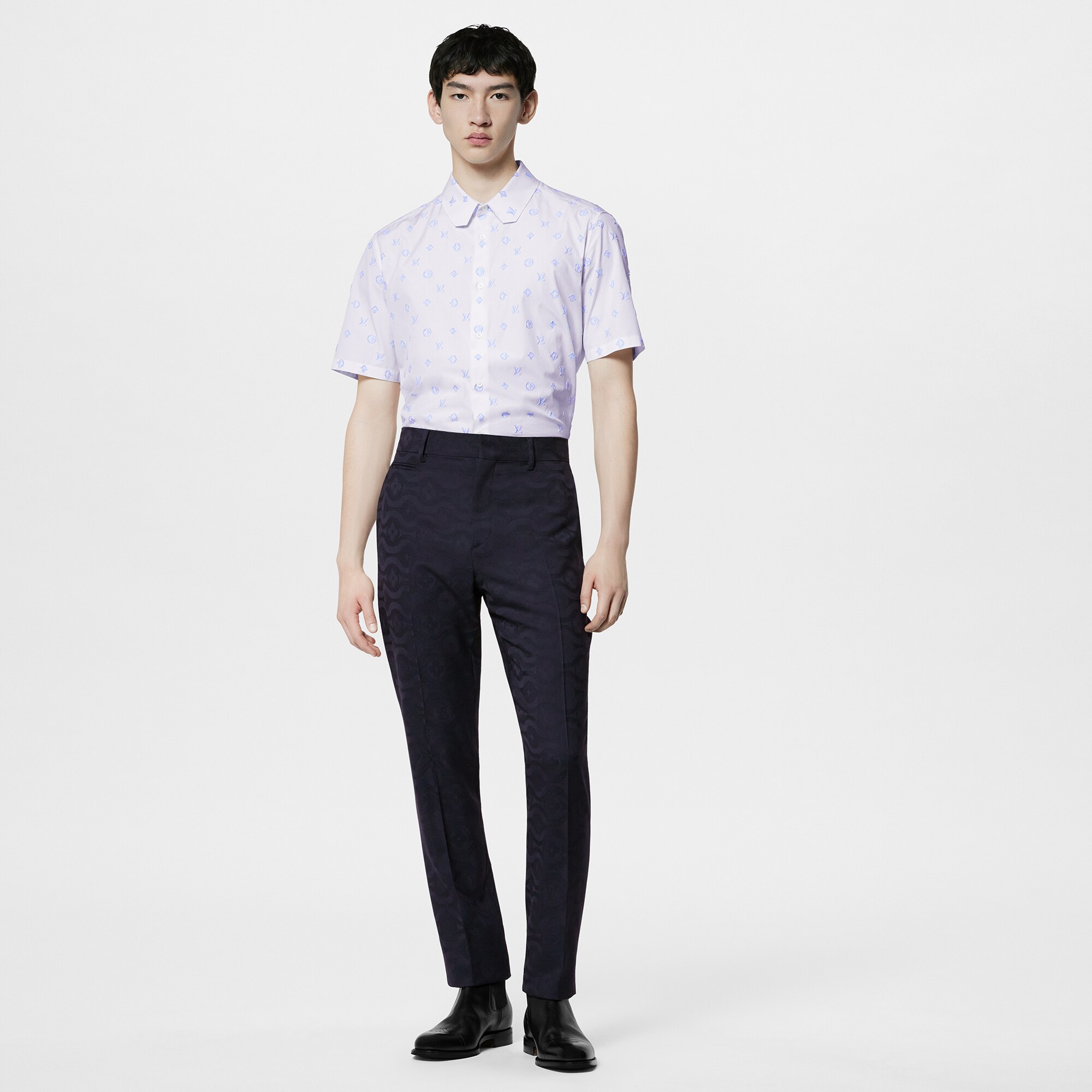Camisa de manga corta en algodón  Hombre Prêt-à-Porter Camisas | LOUIS VUITTON (Zoom de producto)