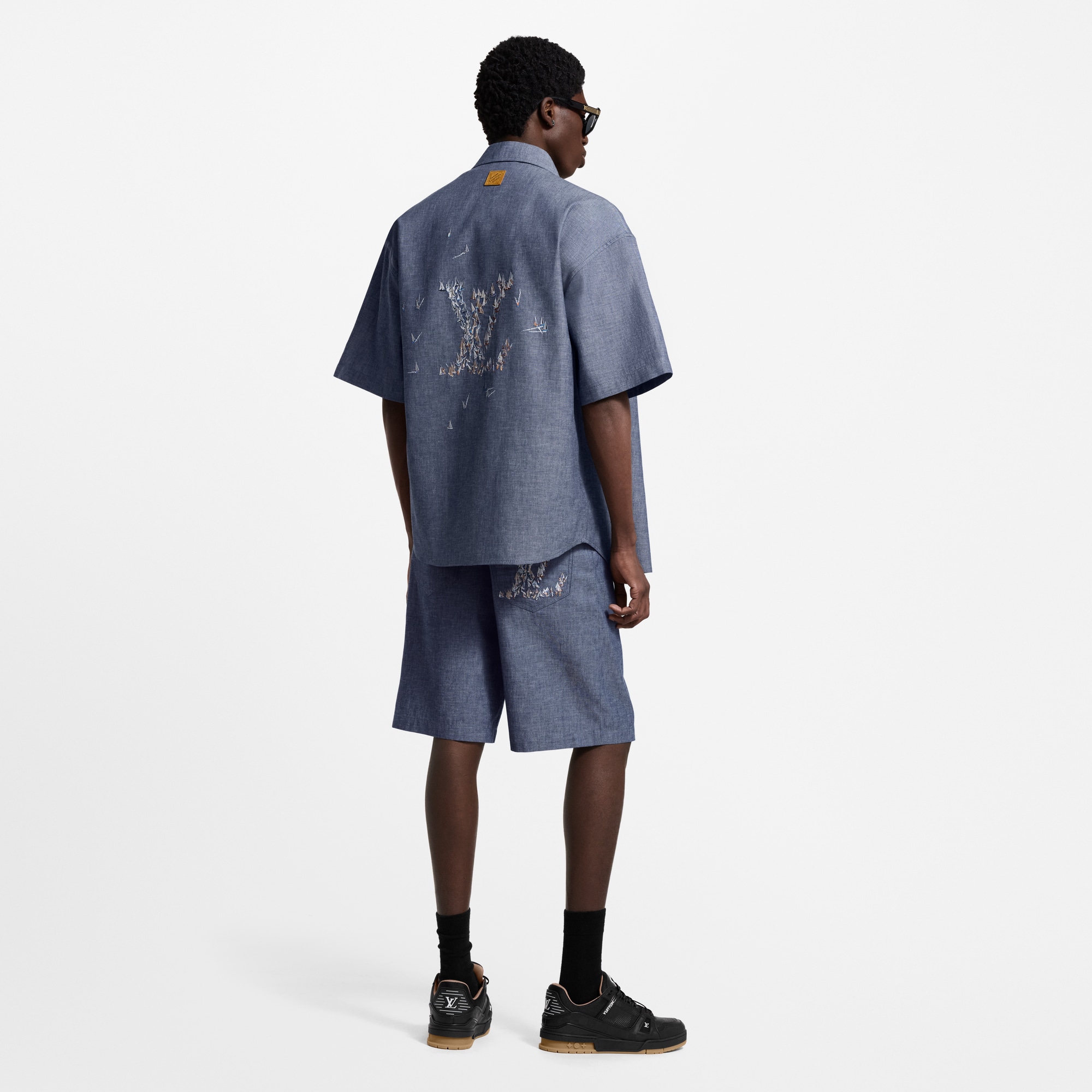 Camisa de manga corta en chambray  Hombre Prêt-à-Porter Camisas | LOUIS VUITTON (Zoom de producto)