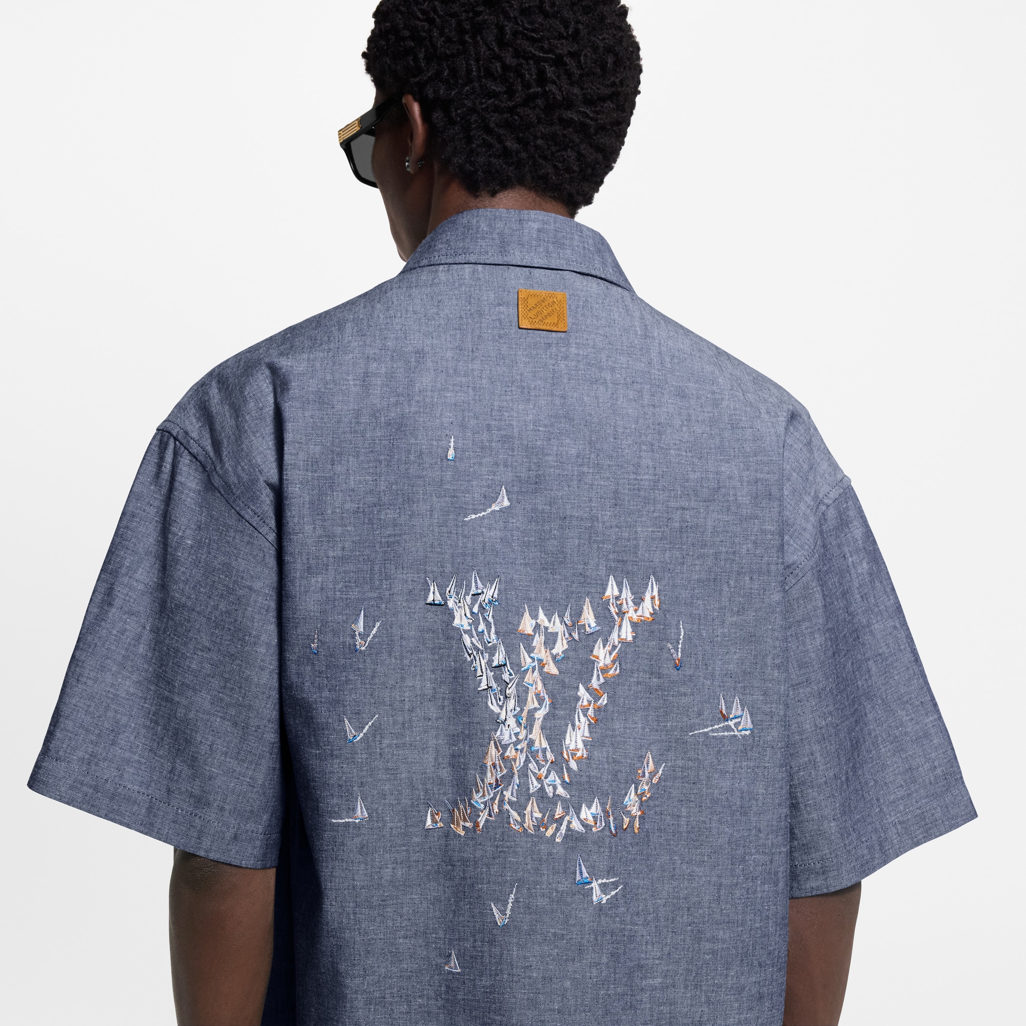 Camisa de manga corta en chambray  Hombre Prêt-à-Porter Camisas | LOUIS VUITTON (Zoom de producto)
