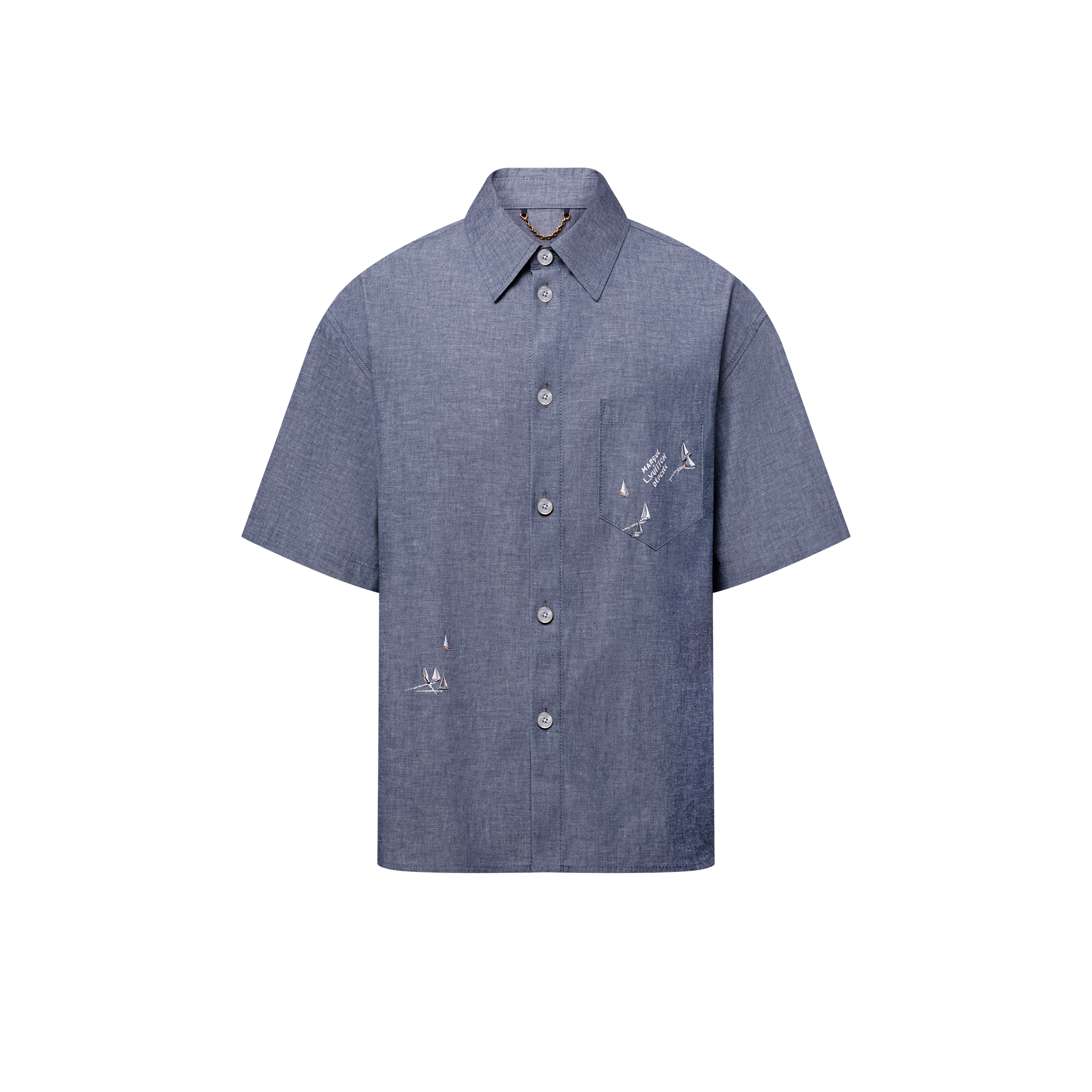 Camisa de manga corta en chambray  Hombre Prêt-à-Porter Camisas | LOUIS VUITTON (Zoom de producto)