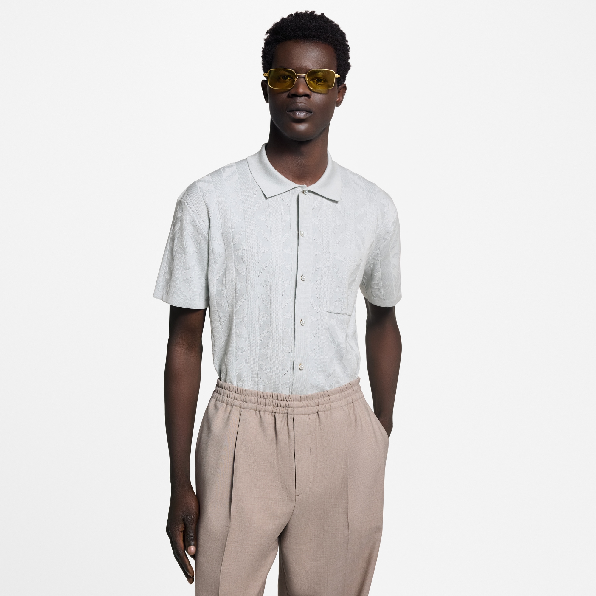 Camisa de manga corta en punto  Hombre Prêt-à-Porter Camisas | LOUIS VUITTON (Zoom de producto)