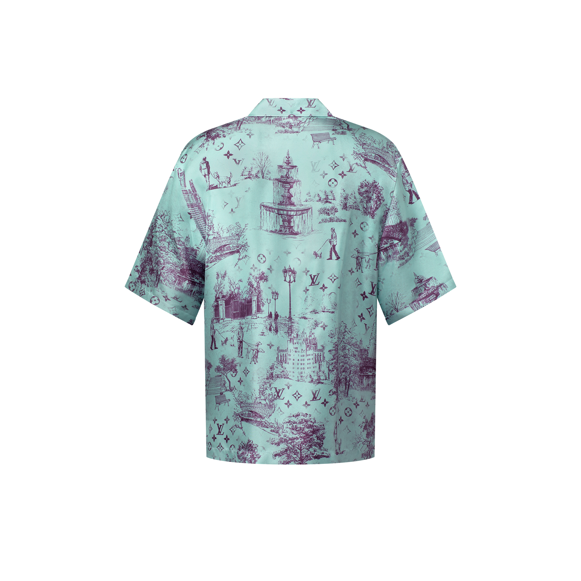 Camisa de manga corta en seda estampada  Hombre Prêt-à-Porter Camisas | LOUIS VUITTON (Zoom de producto)