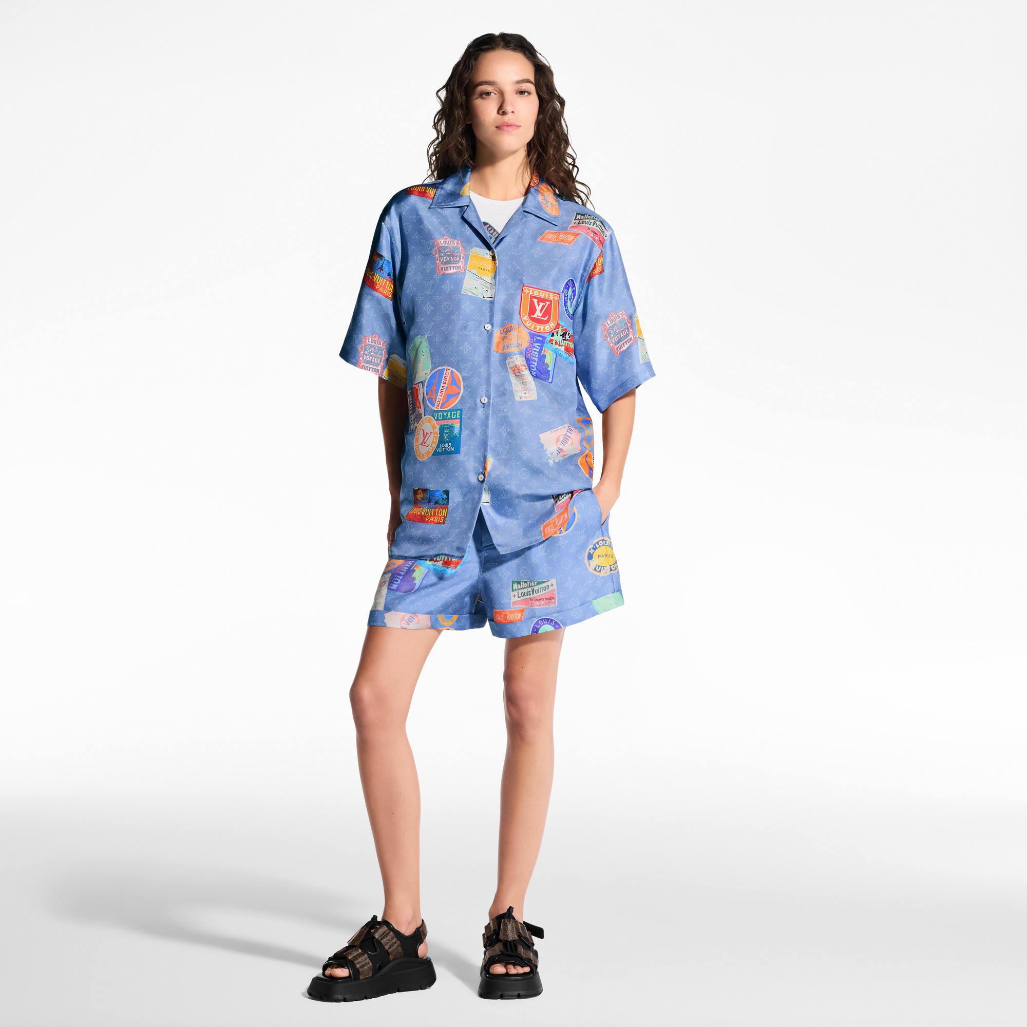 Camisa de manga corta Mahina con parches  Mujer Prêt-à-Porter Tops | LOUIS VUITTON (Zoom de producto)