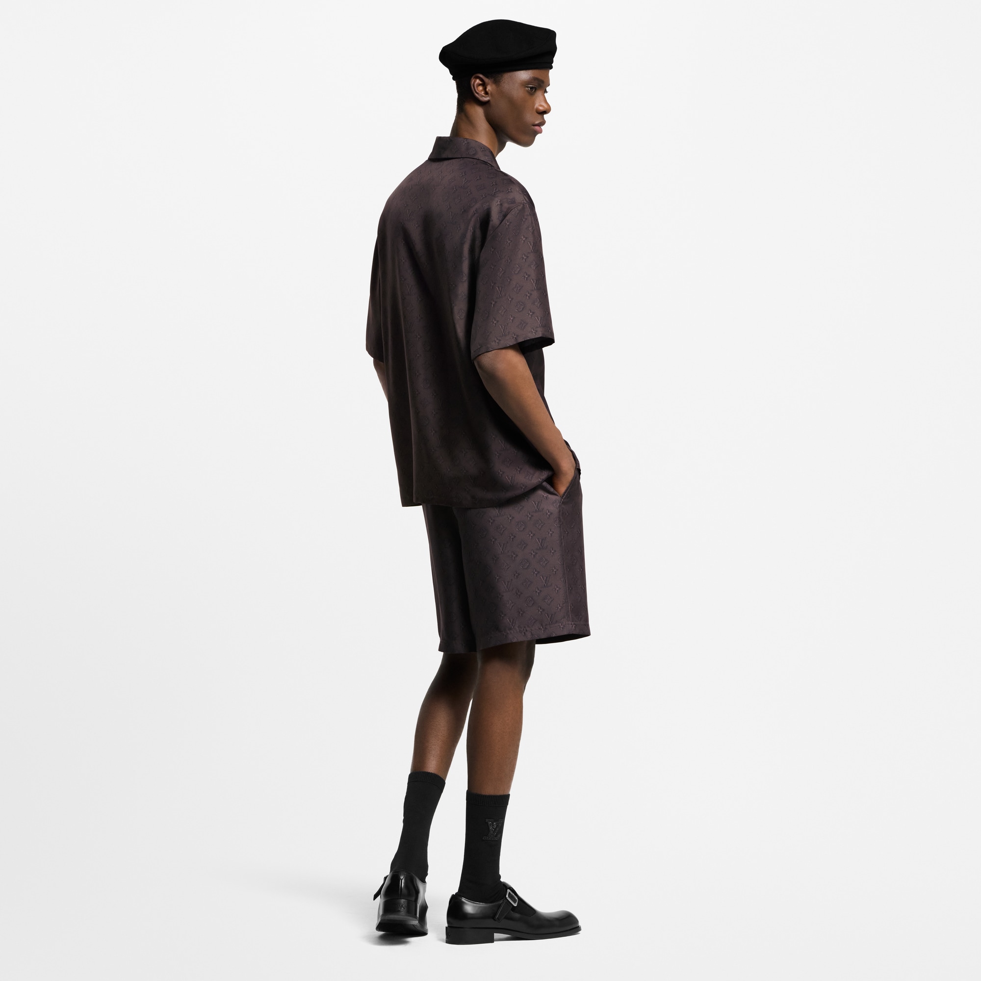 Camisa de manga corta Monogram en seda  Hombre Prêt-à-Porter Camisas | LOUIS VUITTON (Zoom de producto)