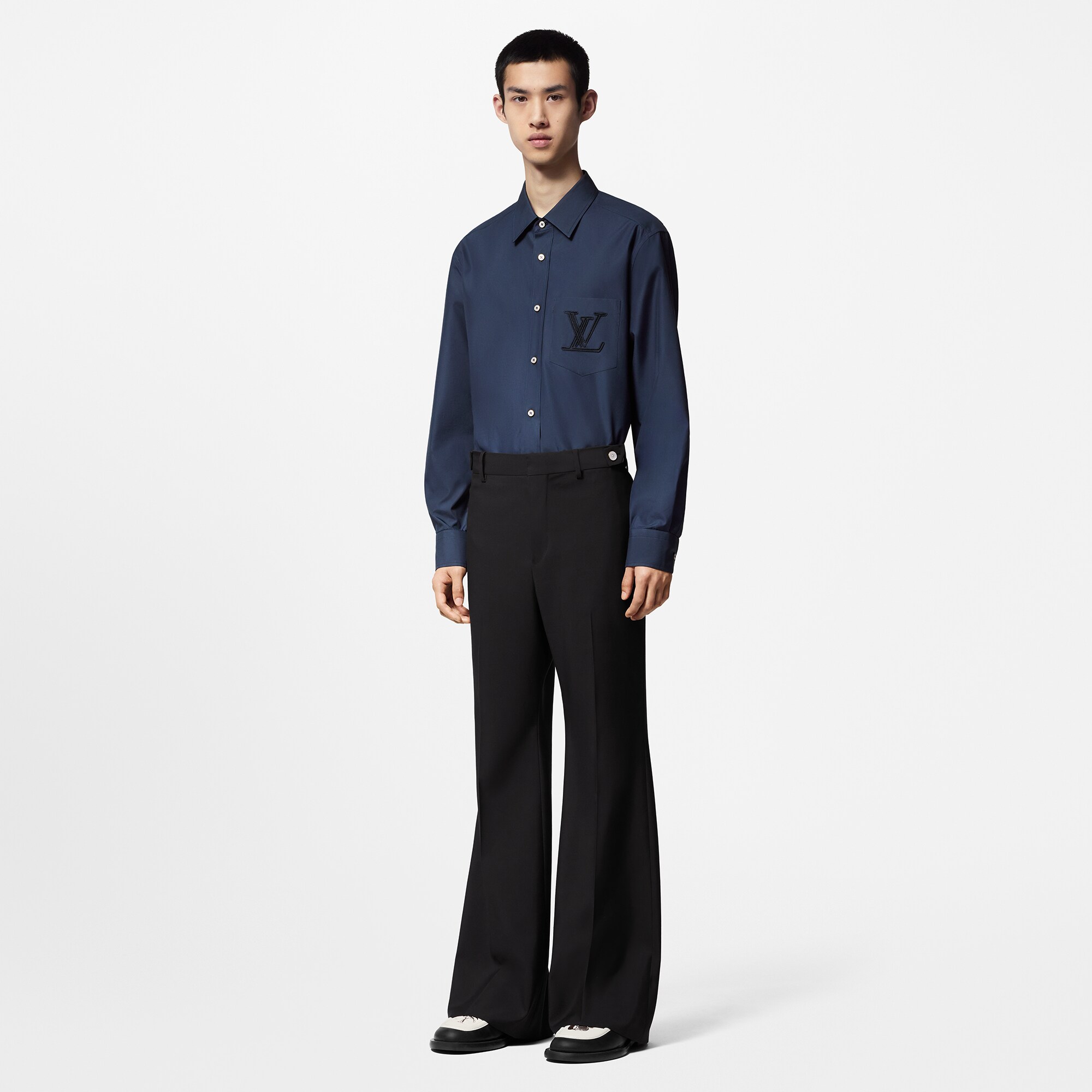 Camisa de manga larga en algodón  Hombre Prêt-à-Porter Camisas | LOUIS VUITTON (Zoom de producto)