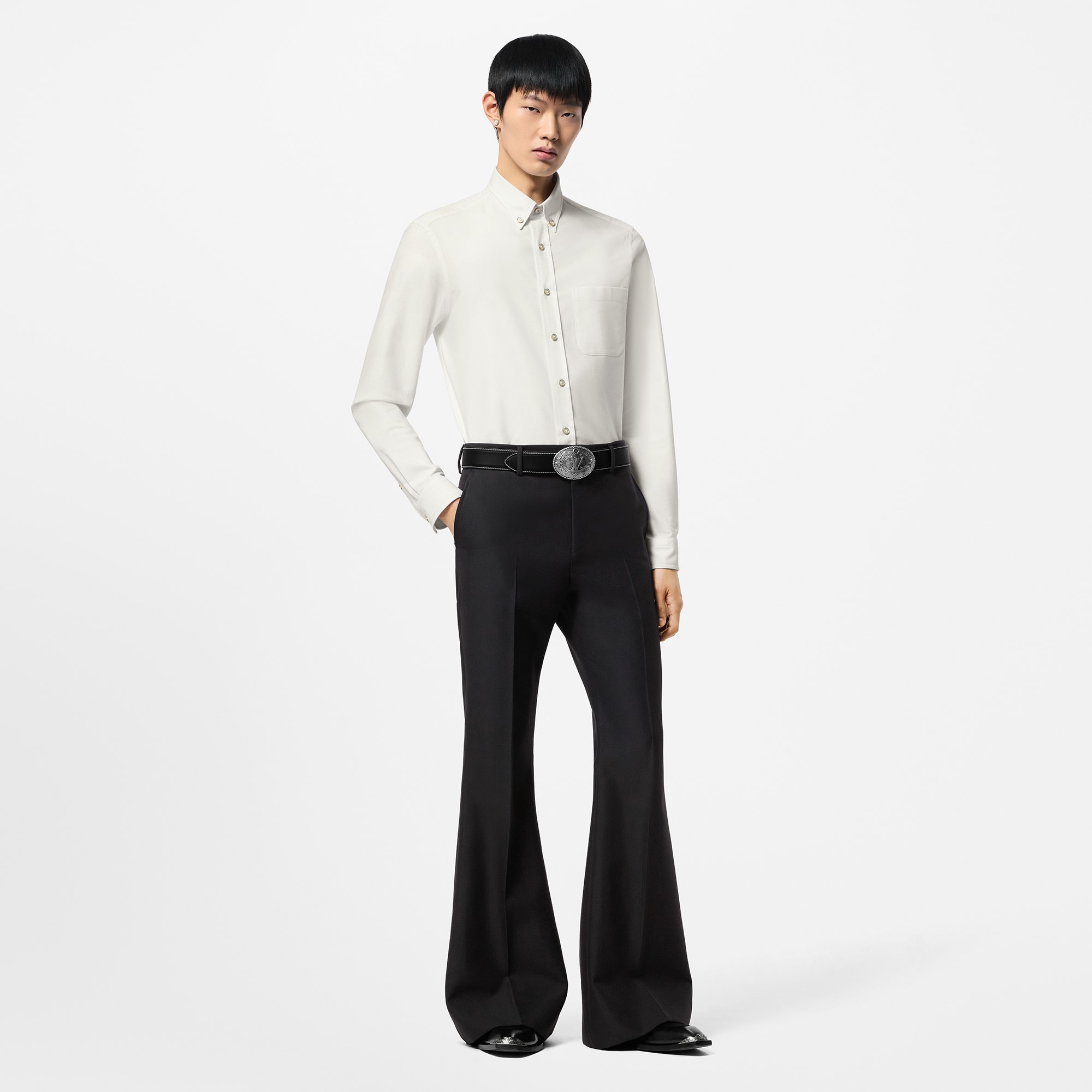 Camisa de manga larga en algodón  Hombre Prêt-à-Porter Camisas | LOUIS VUITTON (Zoom de producto)