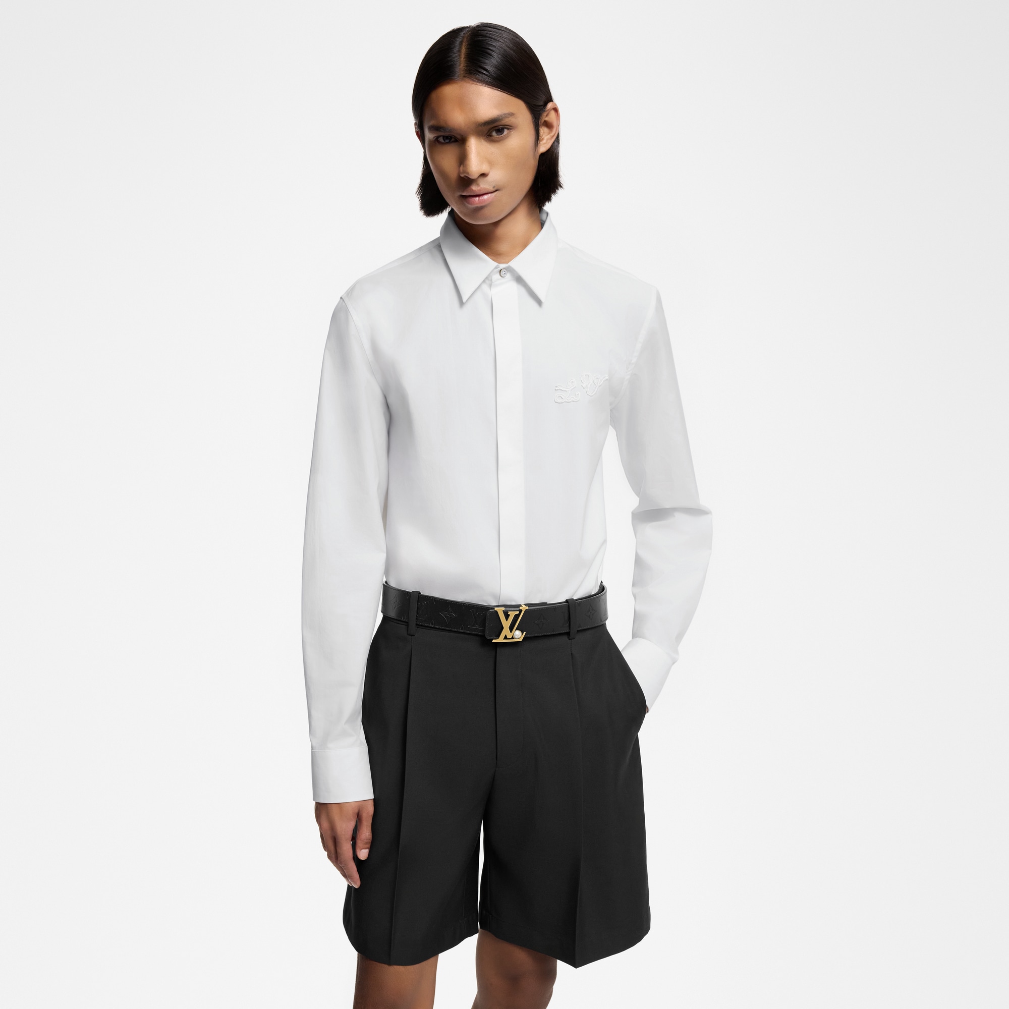 Camisa de manga larga en algodón  Hombre Prêt-à-Porter Camisas | LOUIS VUITTON (Zoom de producto)