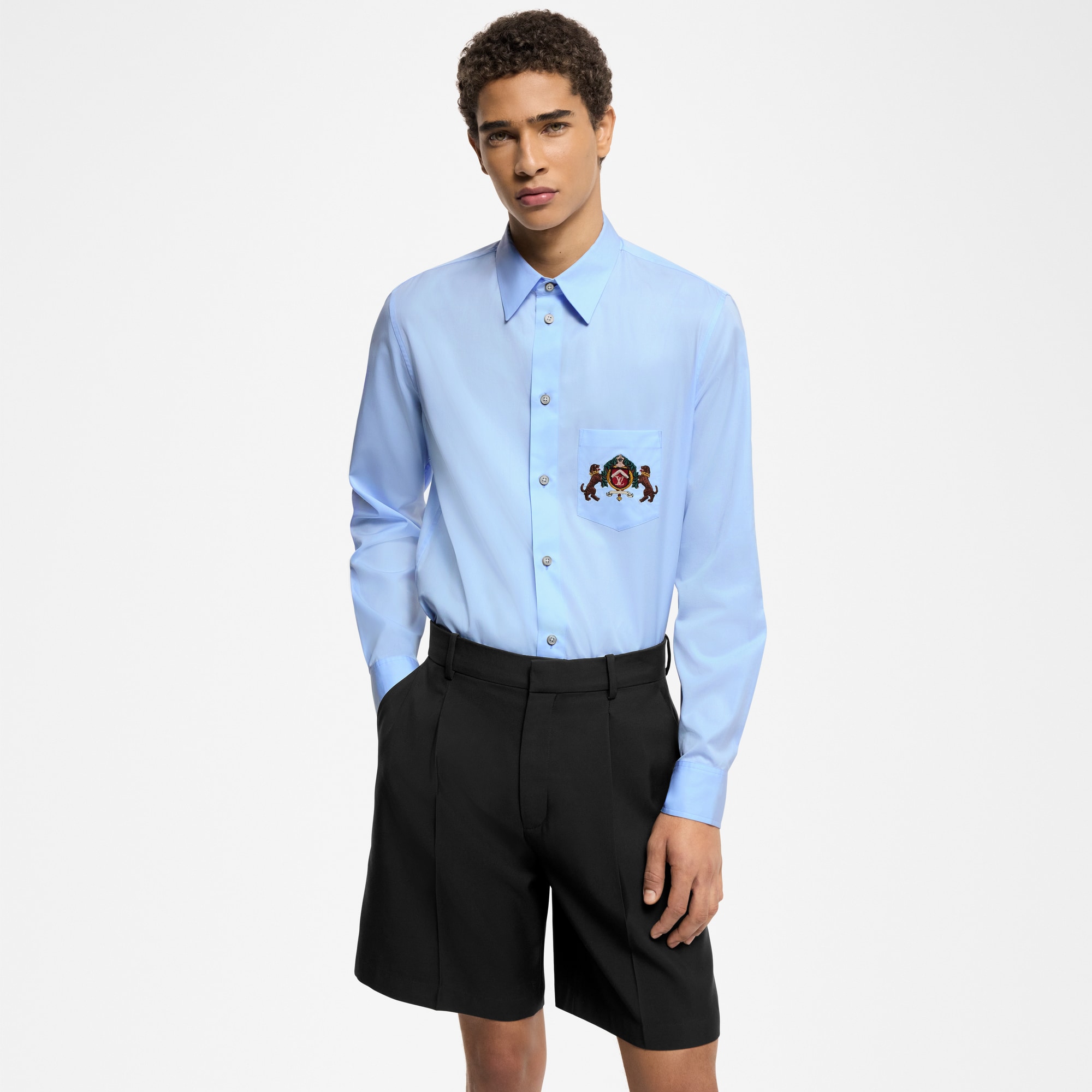 Camisa de manga larga en algodón  Hombre Prêt-à-Porter Camisas | LOUIS VUITTON (Zoom de producto)