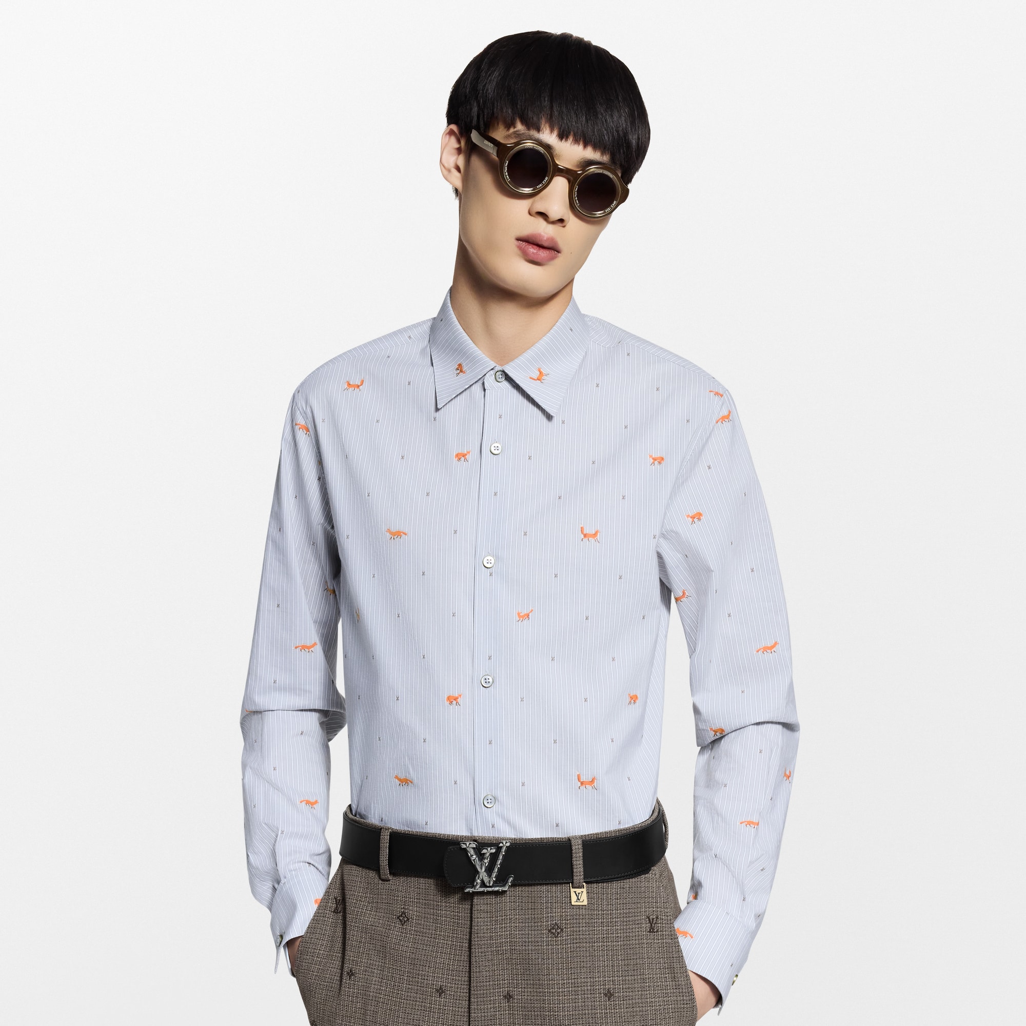 Camisa de rayas en fil coupé  Hombre Prêt-à-Porter Camisas | LOUIS VUITTON (Zoom de producto)