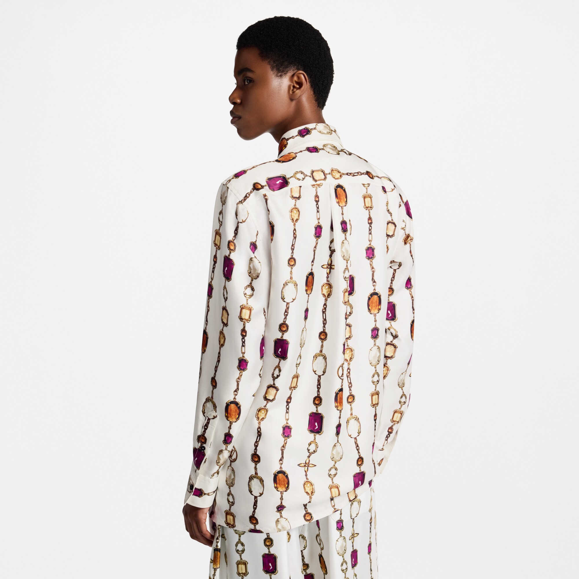 Camisa de seda con estampado de collar  Mujer Prêt-à-Porter Tops | LOUIS VUITTON (Zoom de producto)