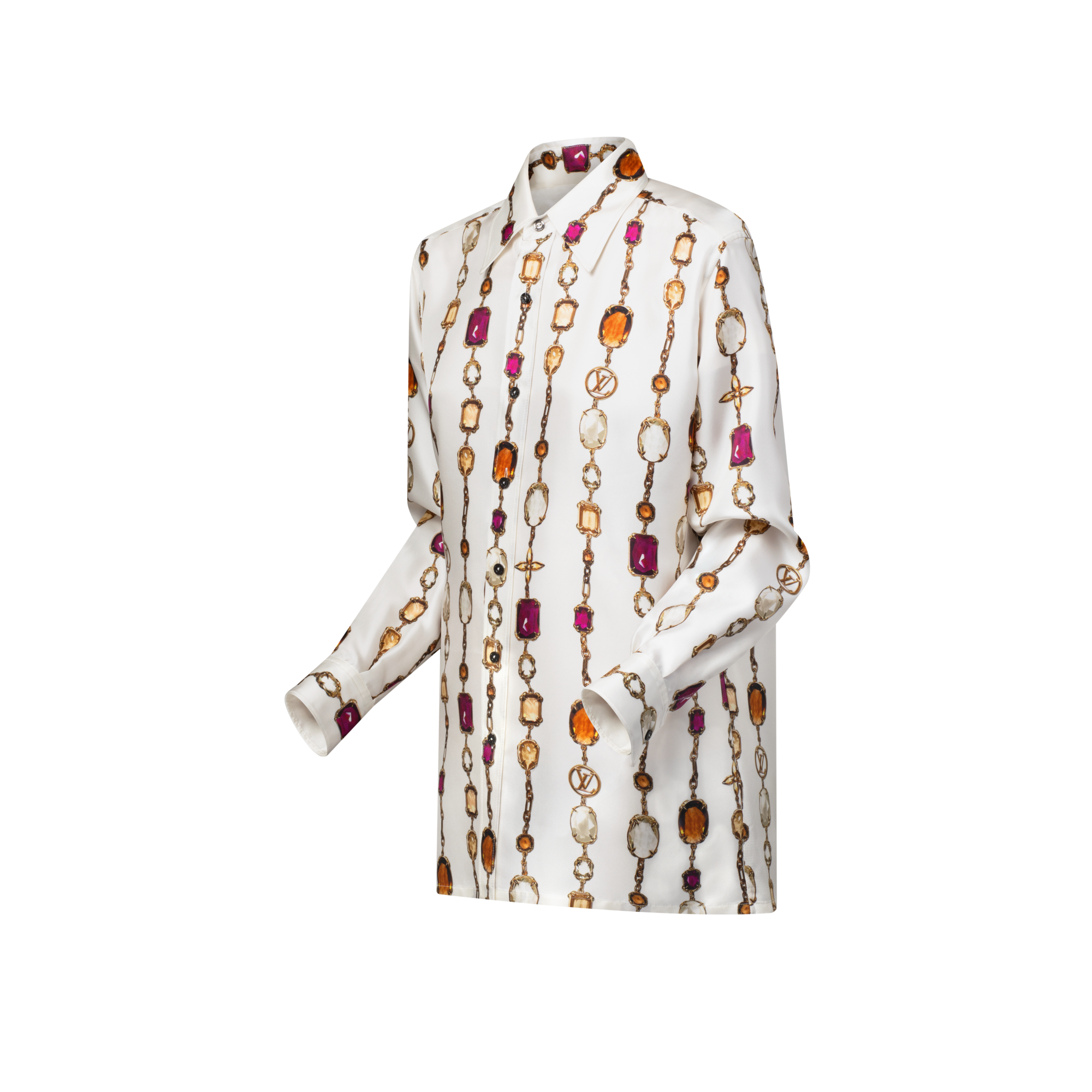 Camisa de seda con estampado de collar  Mujer Prêt-à-Porter Tops | LOUIS VUITTON (Zoom de producto)