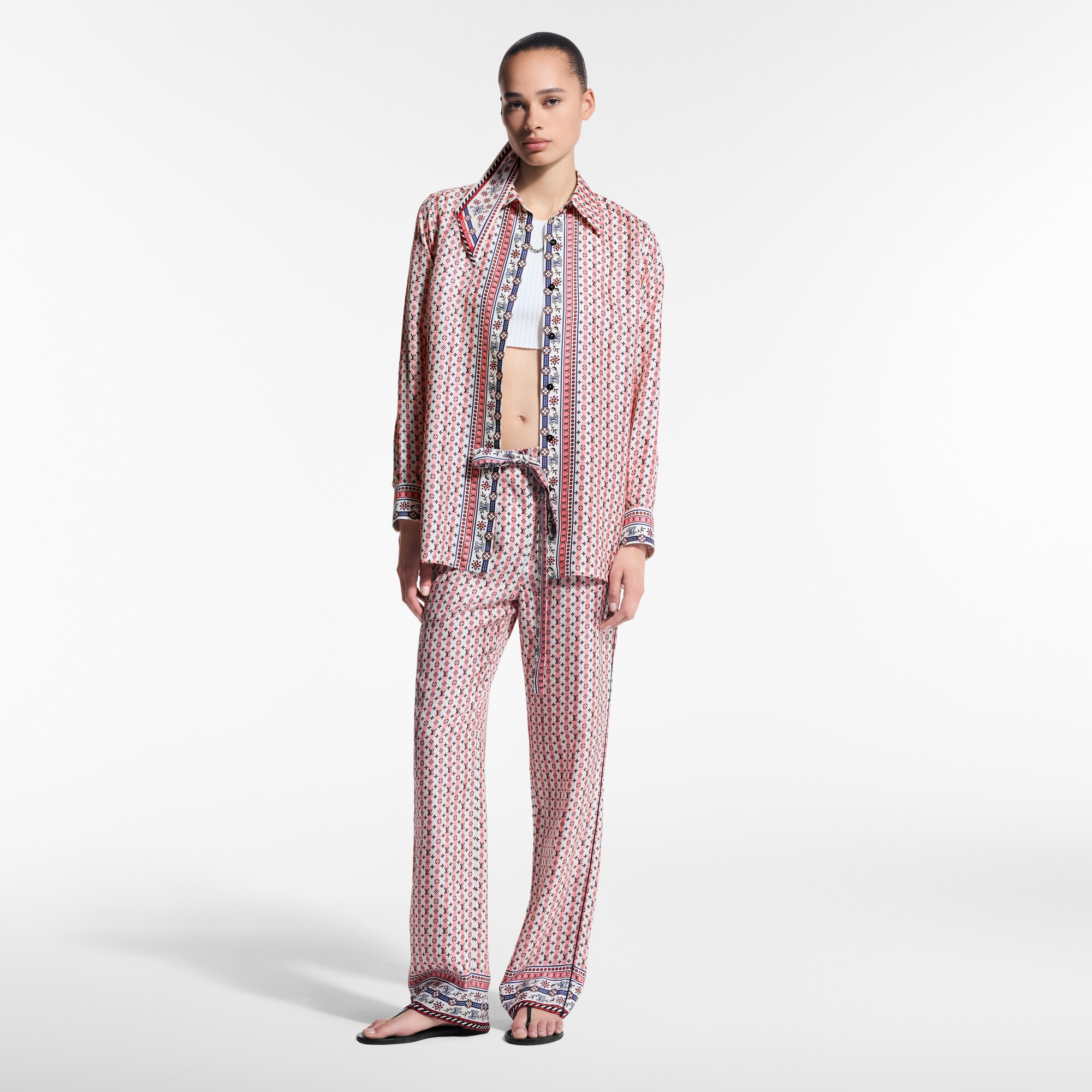 Camisa de seda con estampado de fular  Mujer Prêt-à-Porter Tops | LOUIS VUITTON (Zoom de producto)