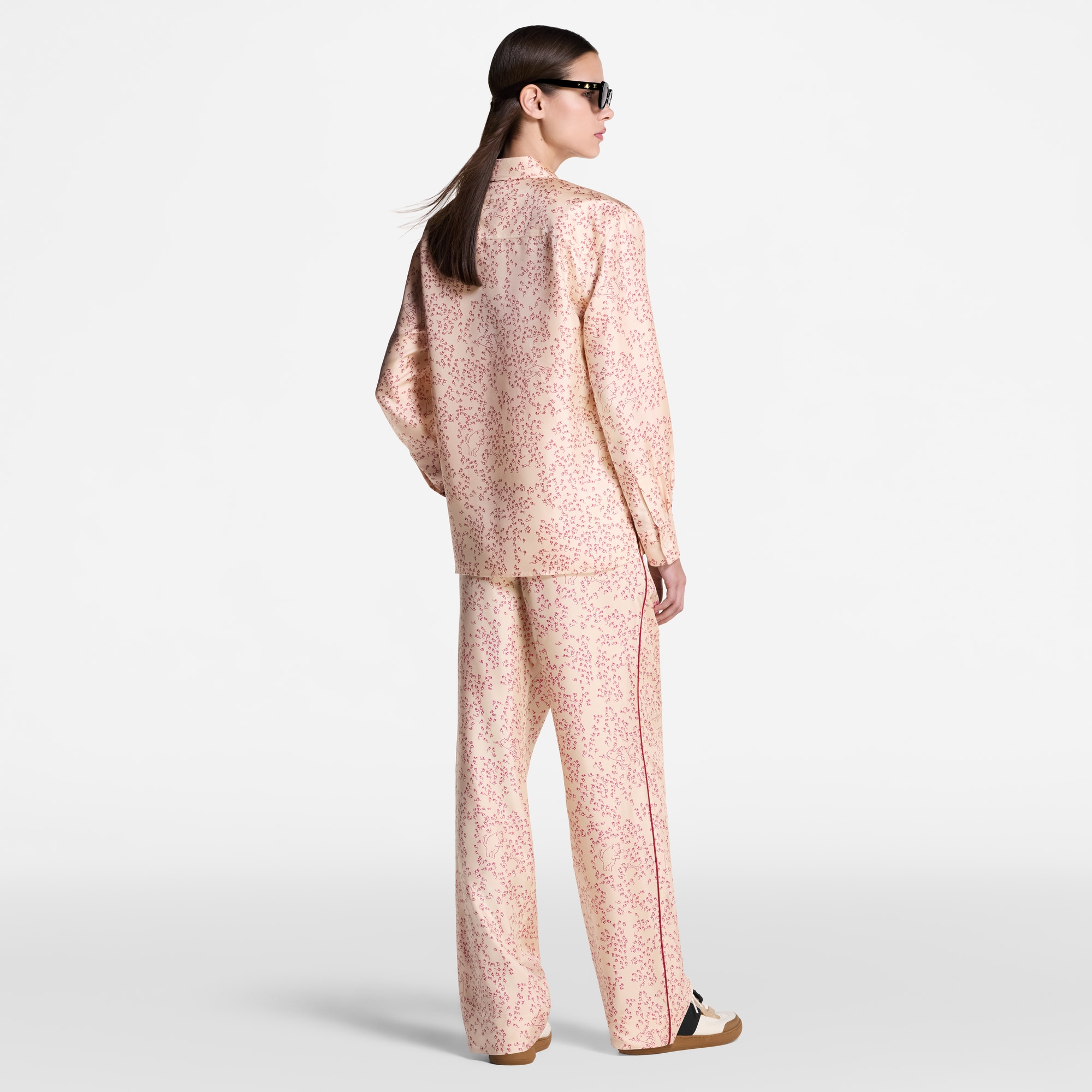 Camisa de seda con estampado de gatos y ratones  Mujer Prêt-à-Porter Tops | LOUIS VUITTON (Zoom de producto)