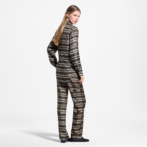Camisa de seda con estampado de trenes Mujer Prêt-à-Porter Tops y camisas | LOUIS VUITTON (Zoom de producto)