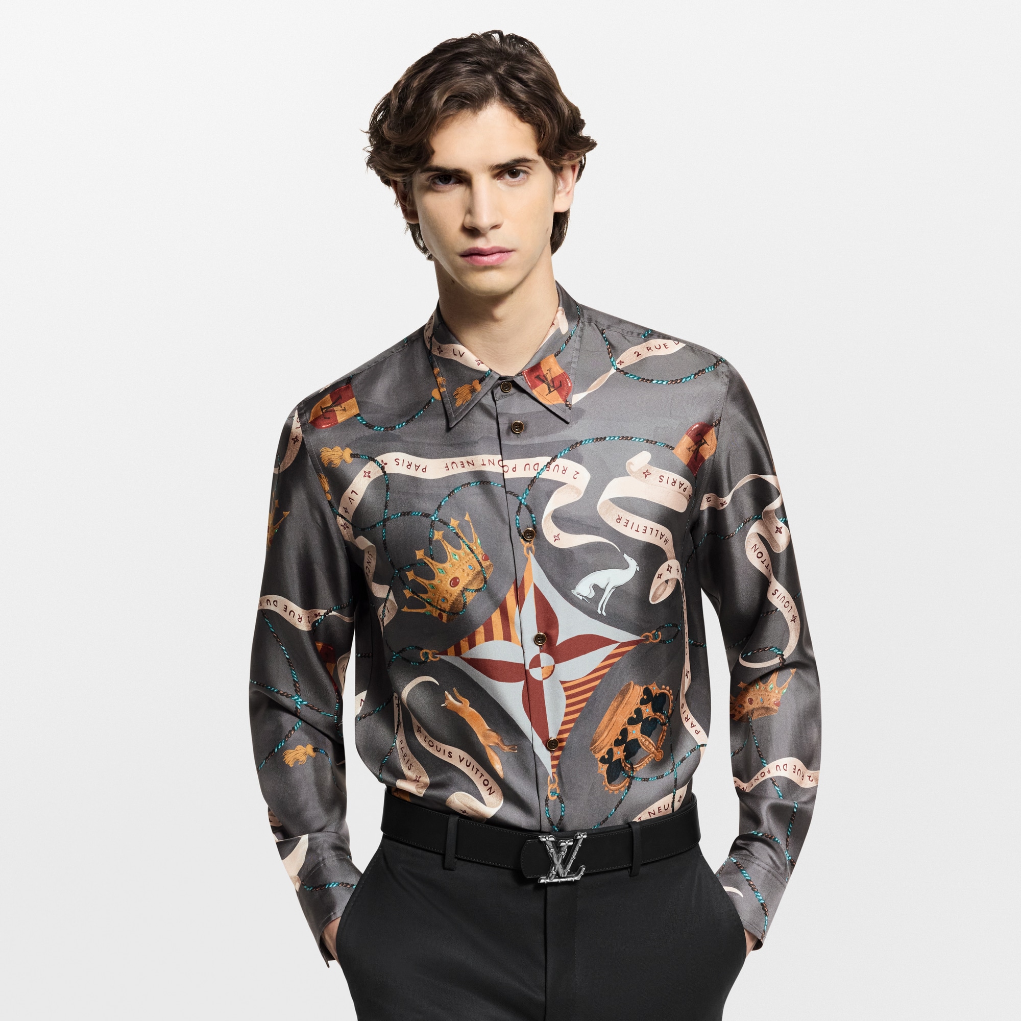 Camisa de seda estampada  Hombre Prêt-à-Porter Camisas | LOUIS VUITTON (Zoom de producto)