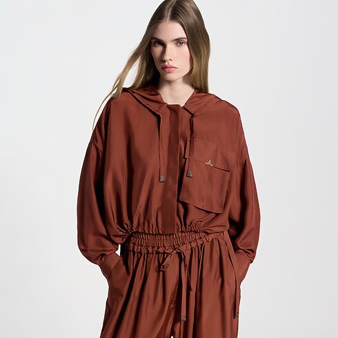 Camisa de seda lavada con capucha Mujer Prêt-à-Porter Tops | LOUIS VUITTON (Zoom de producto)