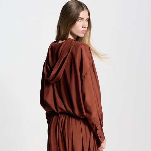 Camisa de seda lavada con capucha Mujer Prêt-à-Porter Tops | LOUIS VUITTON (Zoom de producto)