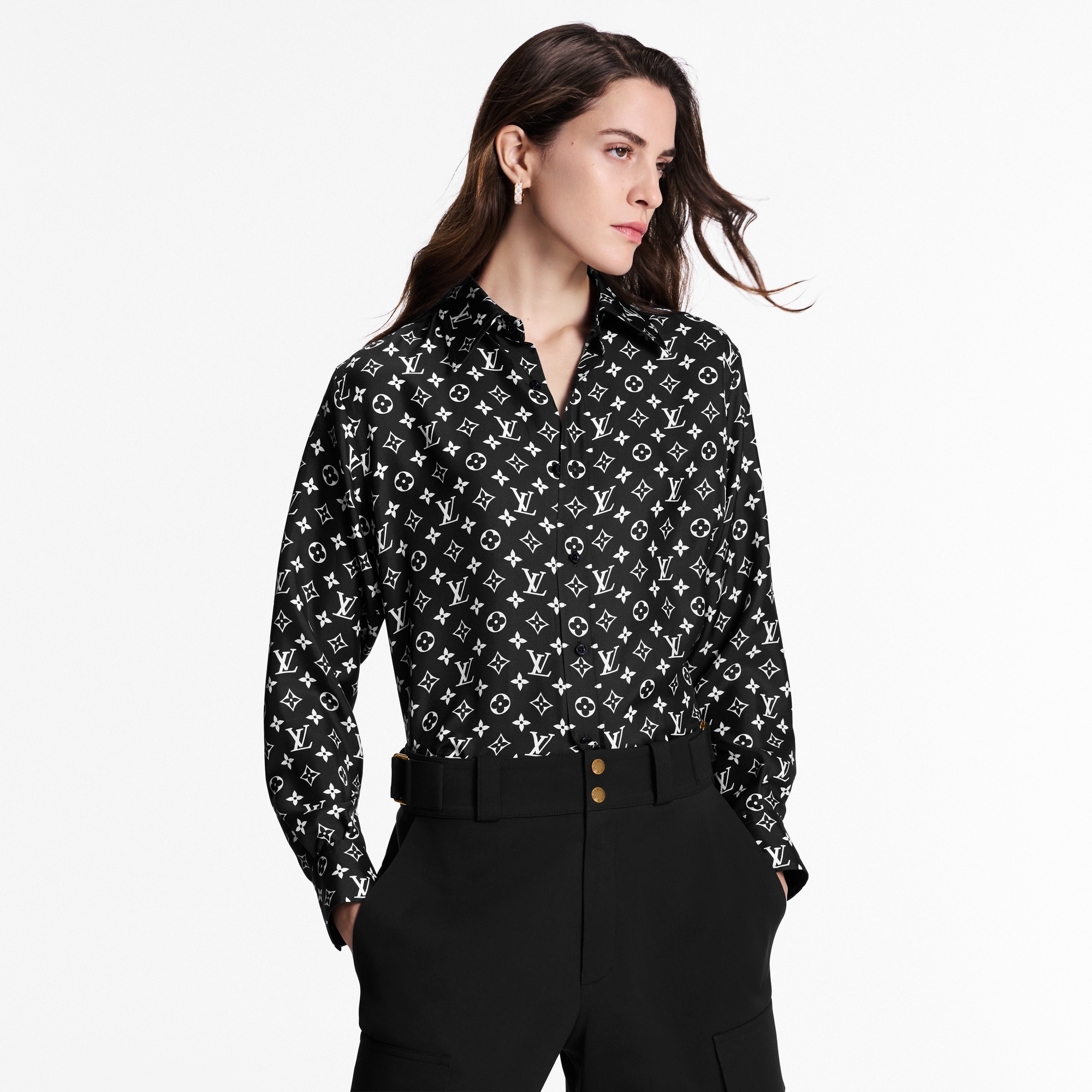 Camisa de seda Monogram  Mujer Prêt-à-Porter Tops | LOUIS VUITTON (Zoom de producto)