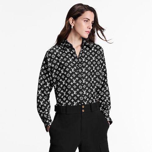 Camisa de seda Monogram Mujer Prêt-à-Porter Tops | LOUIS VUITTON (Zoom de producto)