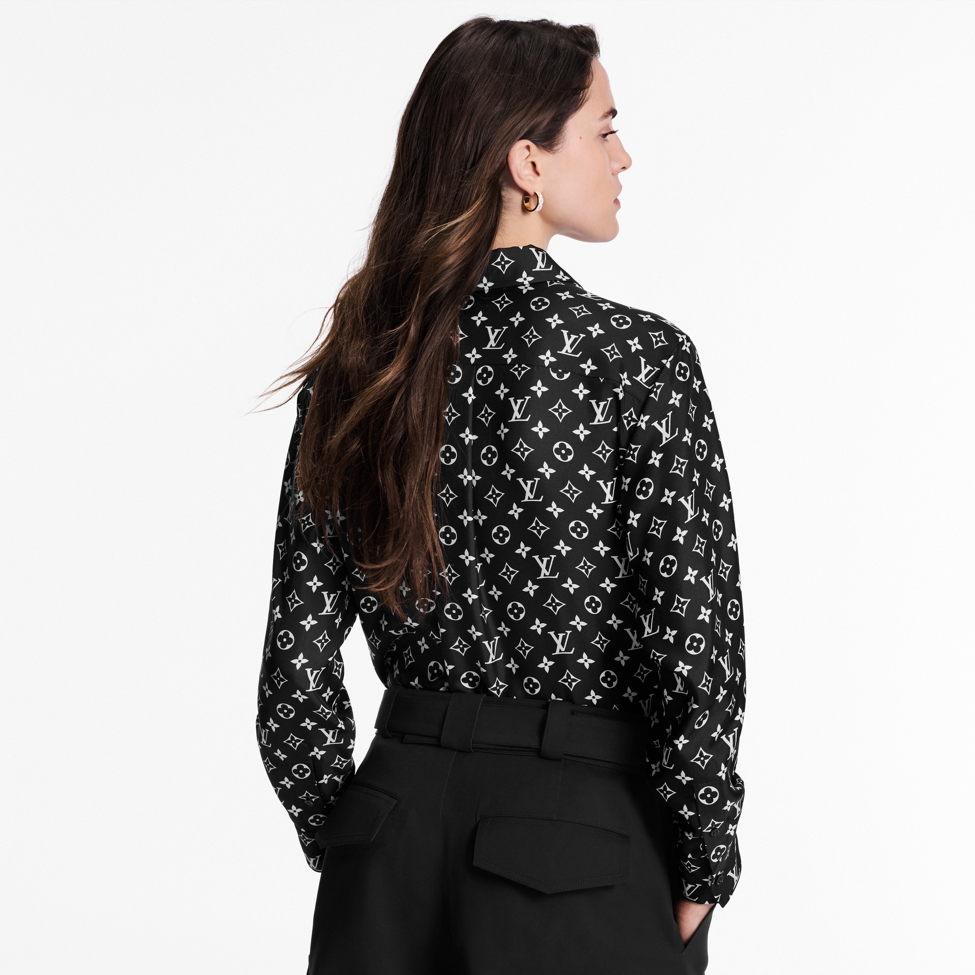 Camisa de seda Monogram  Mujer Prêt-à-Porter Tops | LOUIS VUITTON (Zoom de producto)