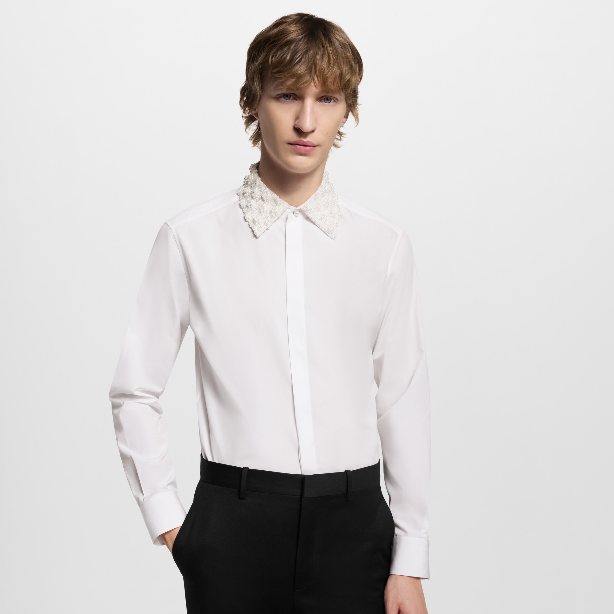 Camisa de traje con cuello bordado  Hombre Prêt-à-Porter Camisas | LOUIS VUITTON (Zoom de producto)