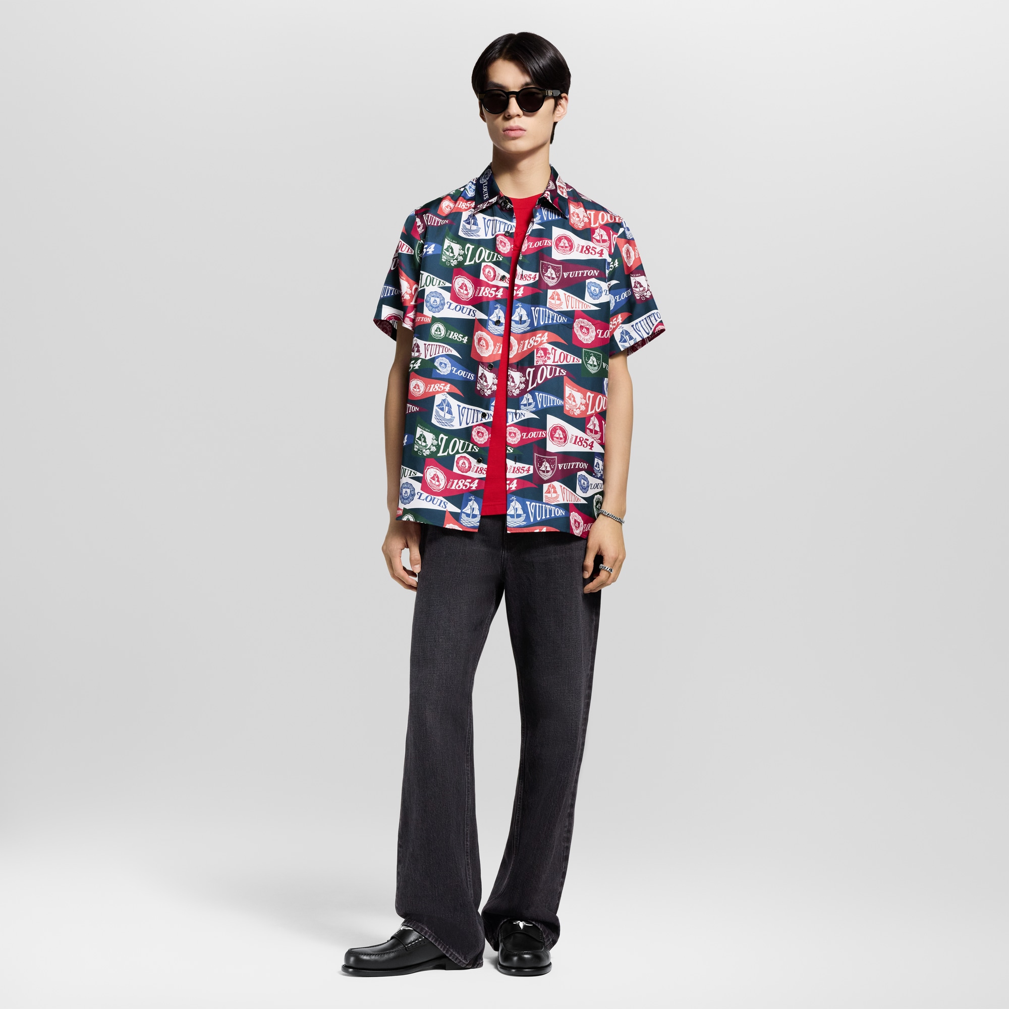 Camisa estampada de manga corta  Hombre Prêt-à-Porter Camisas | LOUIS VUITTON (Zoom de producto)