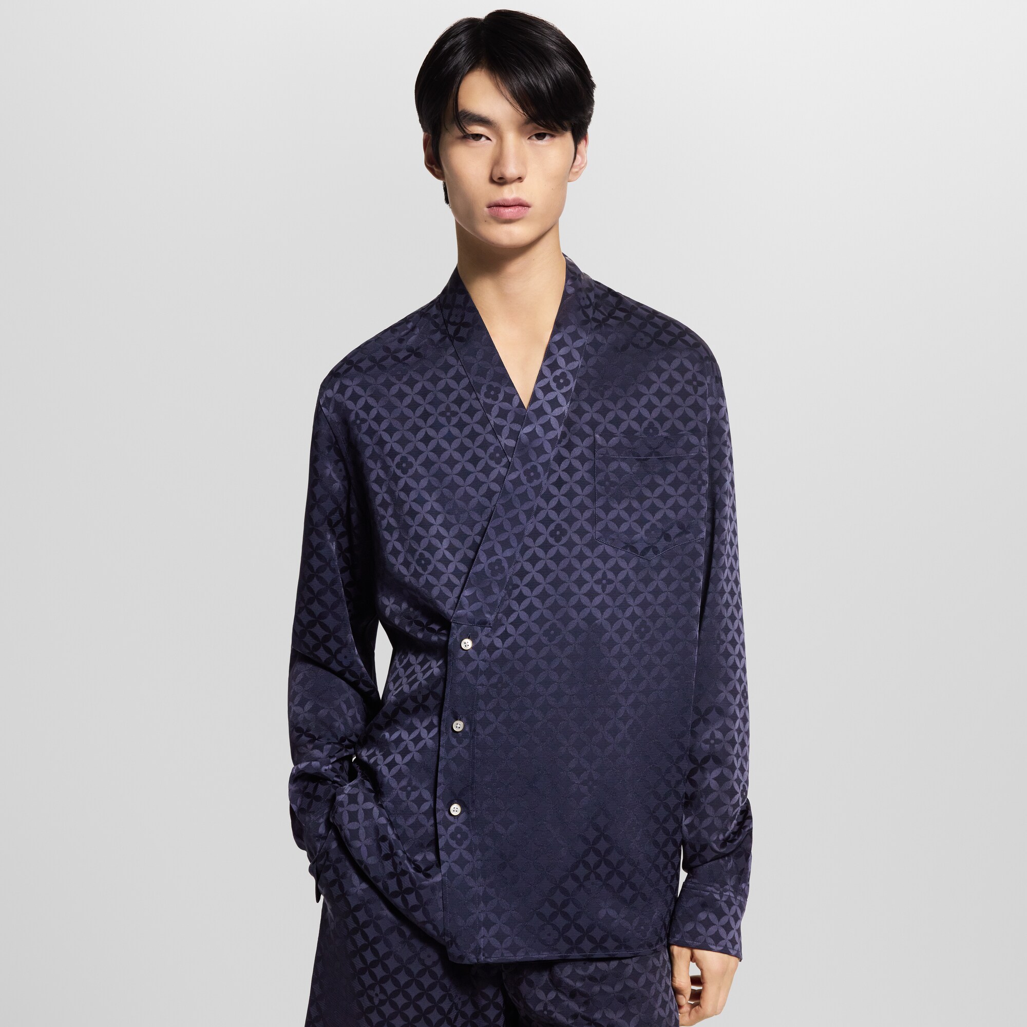 Camisa gráfica tipo kimono  Hombre Prêt-à-Porter Camisas | LOUIS VUITTON (Zoom de producto)