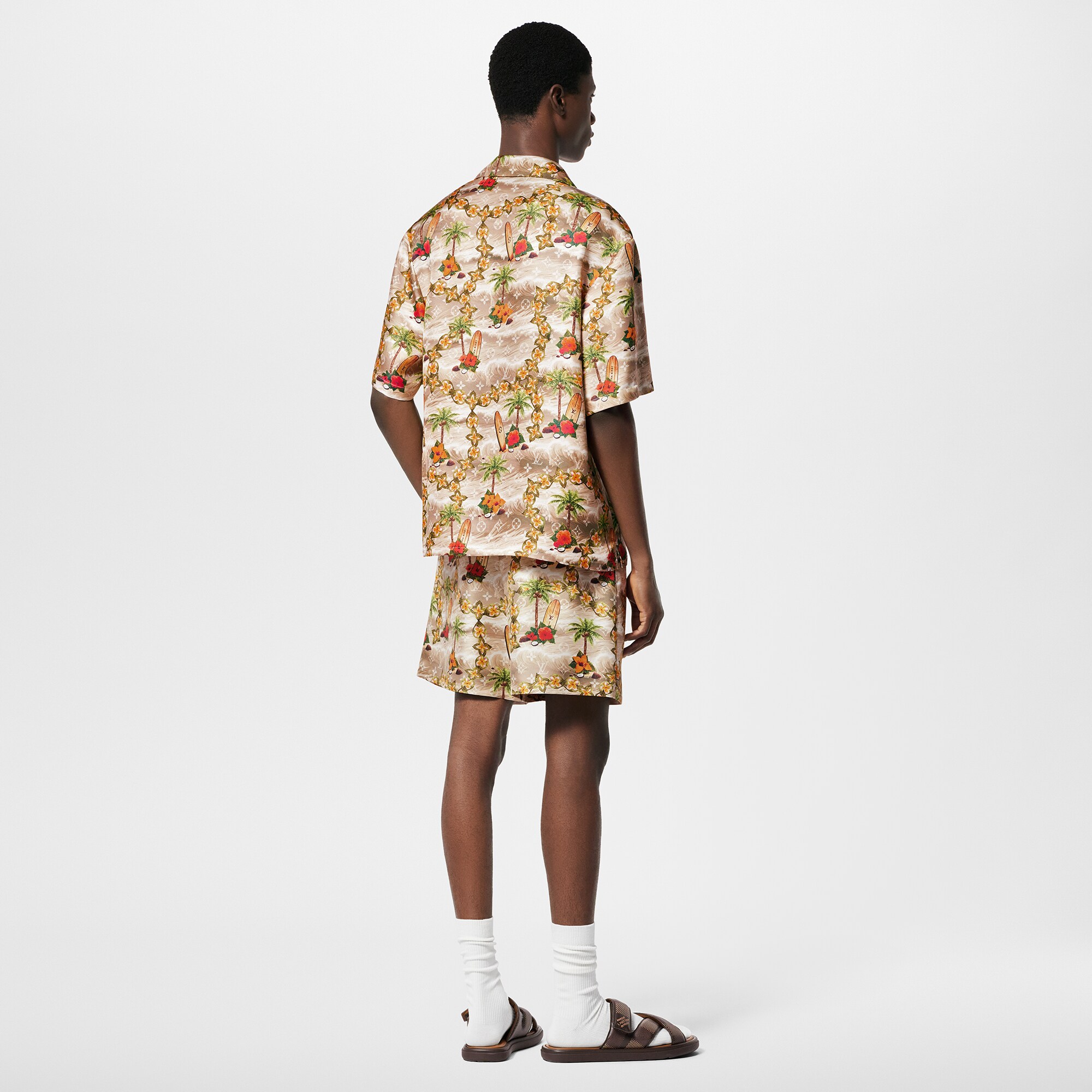 Camisa Monogram de manga corta en seda  Hombre Prêt-à-Porter Camisas | LOUIS VUITTON (Zoom de producto)