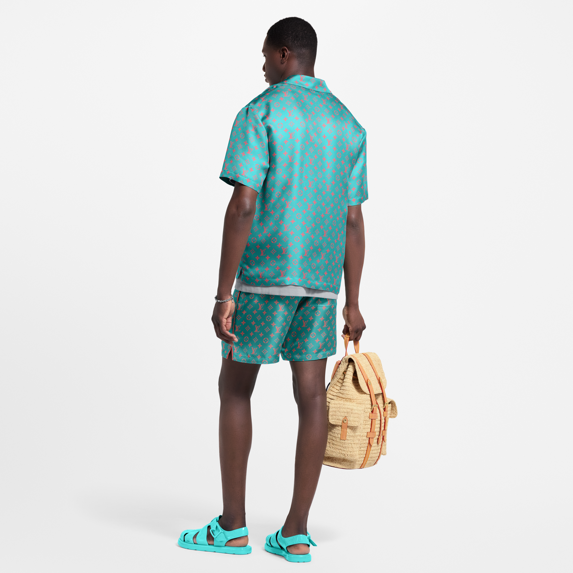Camisa Monogram de manga corta en seda  Hombre Prêt-à-Porter Camisas | LOUIS VUITTON (Zoom de producto)