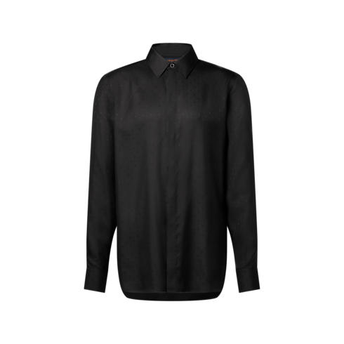 Camisa Monogram de manga larga en satén de seda Hombre Prêt-à-Porter Camisas | LOUIS VUITTON (Zoom de producto)