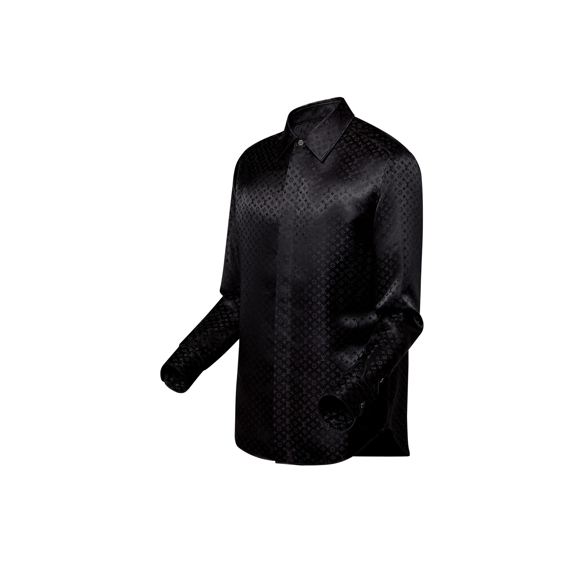Camisa Monogram de manga larga en seda  Hombre Prêt-à-Porter Camisas | LOUIS VUITTON (Zoom de producto)