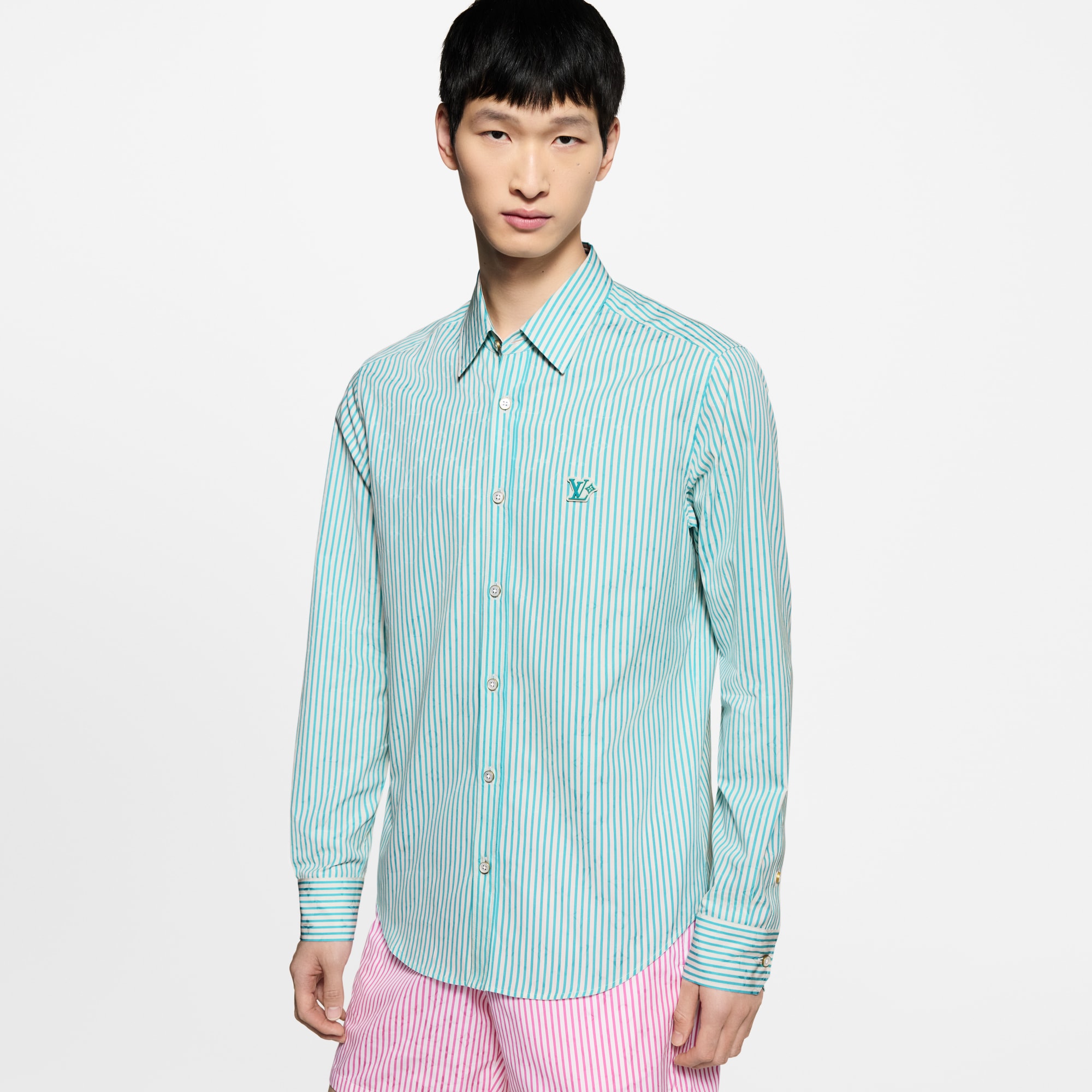 Camisa Monogram de rayas  Hombre Prêt-à-Porter Camisas | LOUIS VUITTON (Zoom de producto)