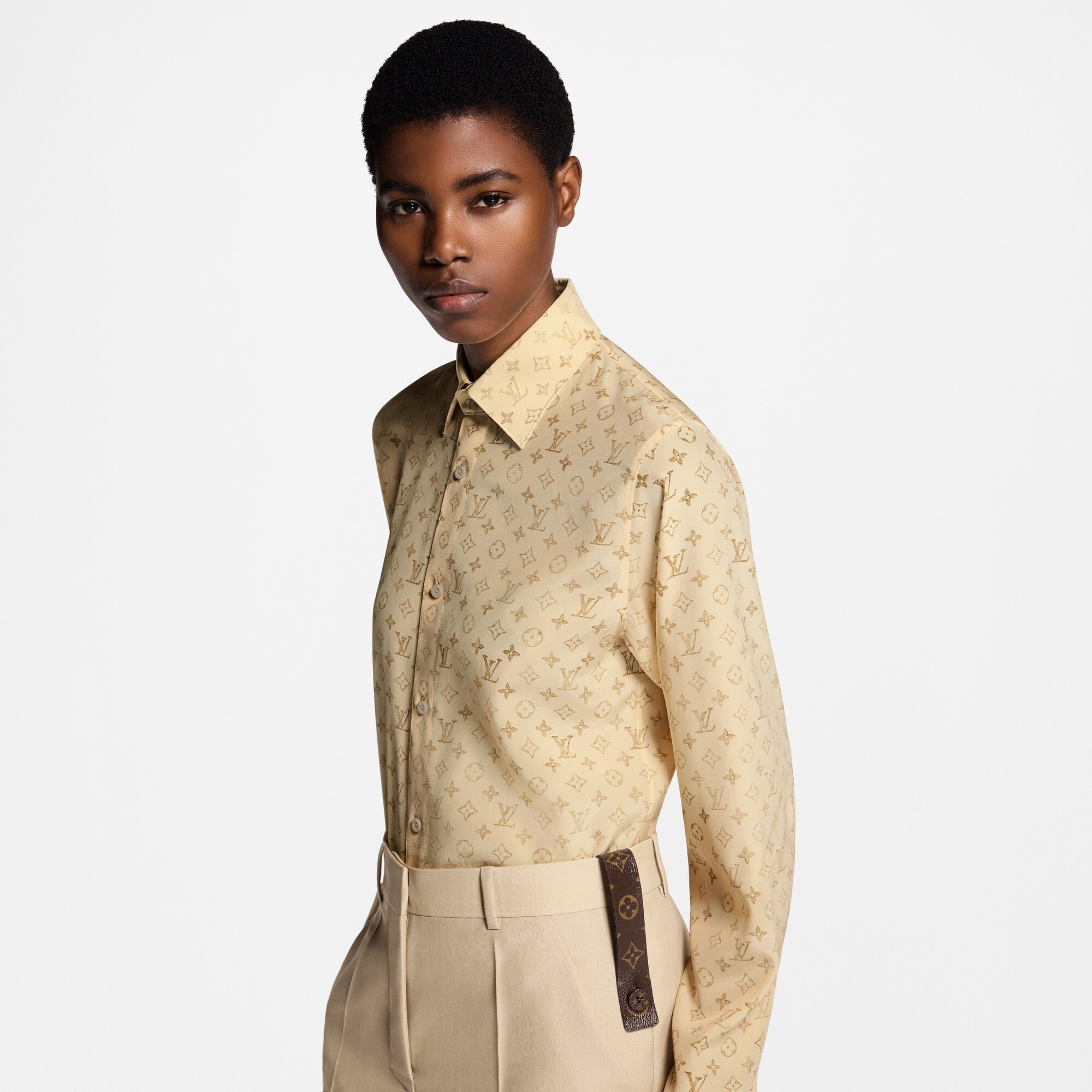 Camisa Monogram de seda  Mujer Prêt-à-Porter Tops | LOUIS VUITTON (Zoom de producto)