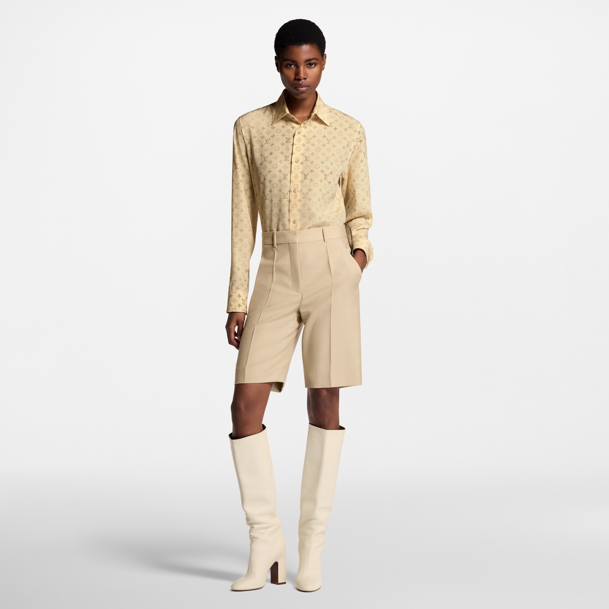 Camisa Monogram de seda  Mujer Prêt-à-Porter Tops | LOUIS VUITTON (Zoom de producto)