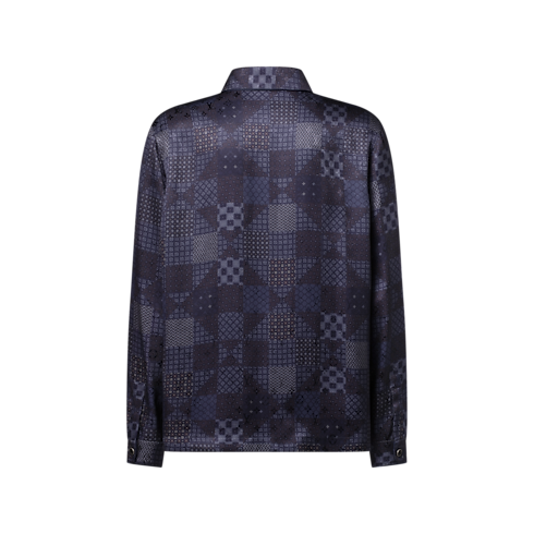 Camisa tipo pijama Damier en mezcla de seda Hombre Novedades Hombre } | LOUIS VUITTON (Zoom de producto)