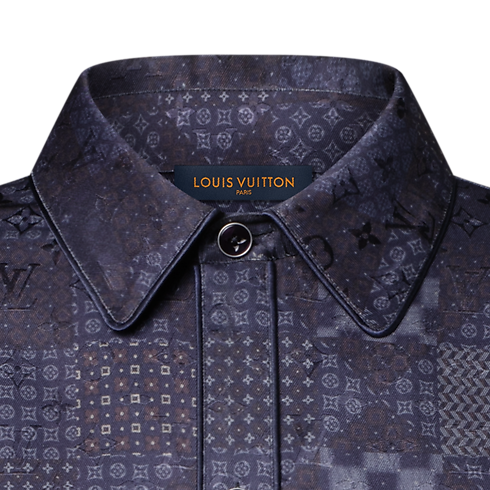Camisa tipo pijama Damier en mezcla de seda Hombre Novedades Hombre } | LOUIS VUITTON (Zoom de producto)