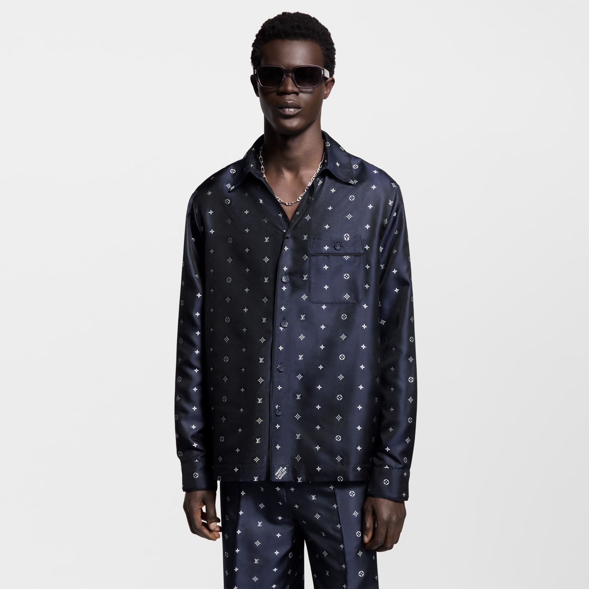Camisa tipo pijama de seda Monogram  Hombre Prêt-à-Porter Camisas | LOUIS VUITTON (Zoom de producto)