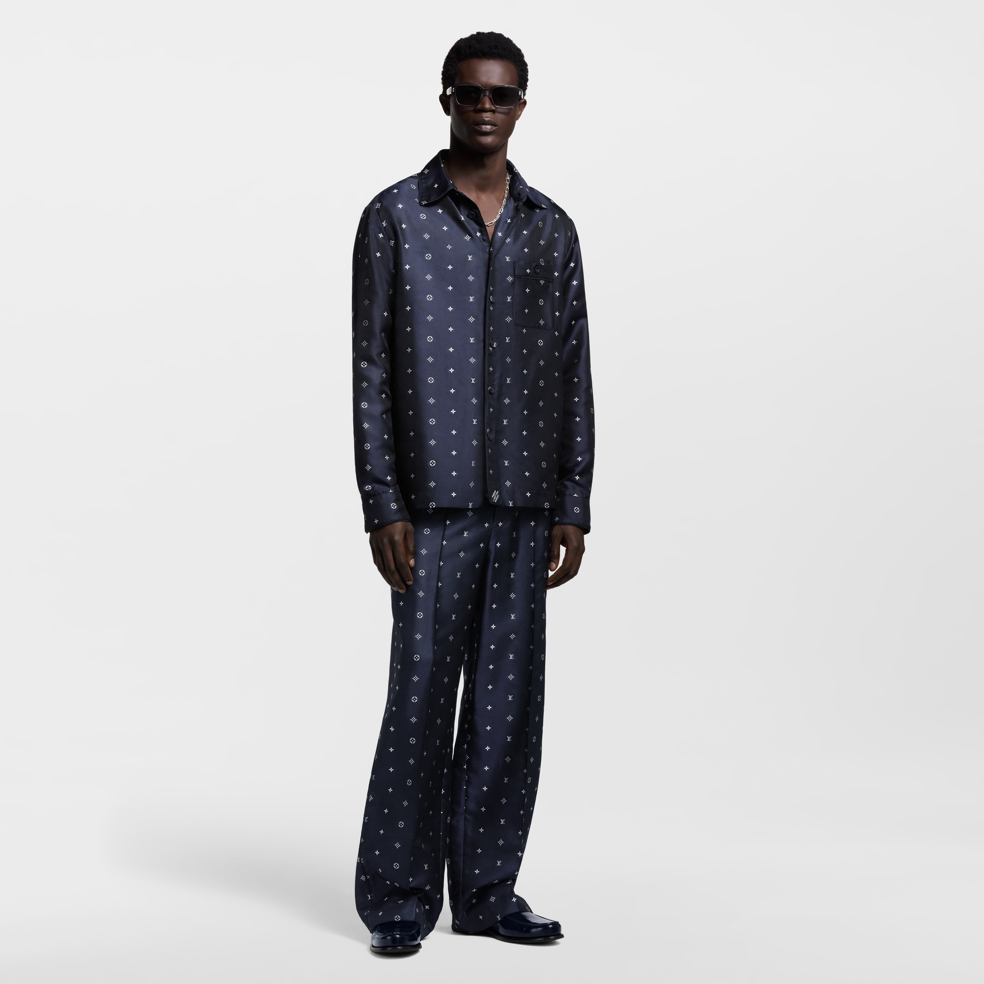 Camisa tipo pijama de seda Monogram  Hombre Prêt-à-Porter Camisas | LOUIS VUITTON (Zoom de producto)