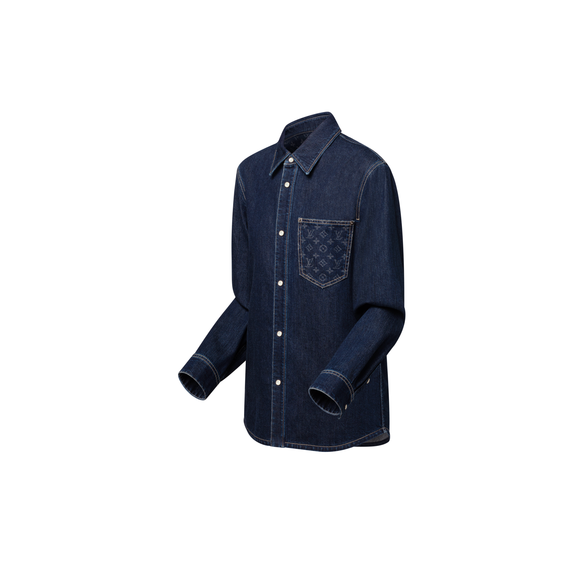 Camisa vaquera con bolsillo Monogram  Mujer Prêt-à-Porter Tops | LOUIS VUITTON (Zoom de producto)