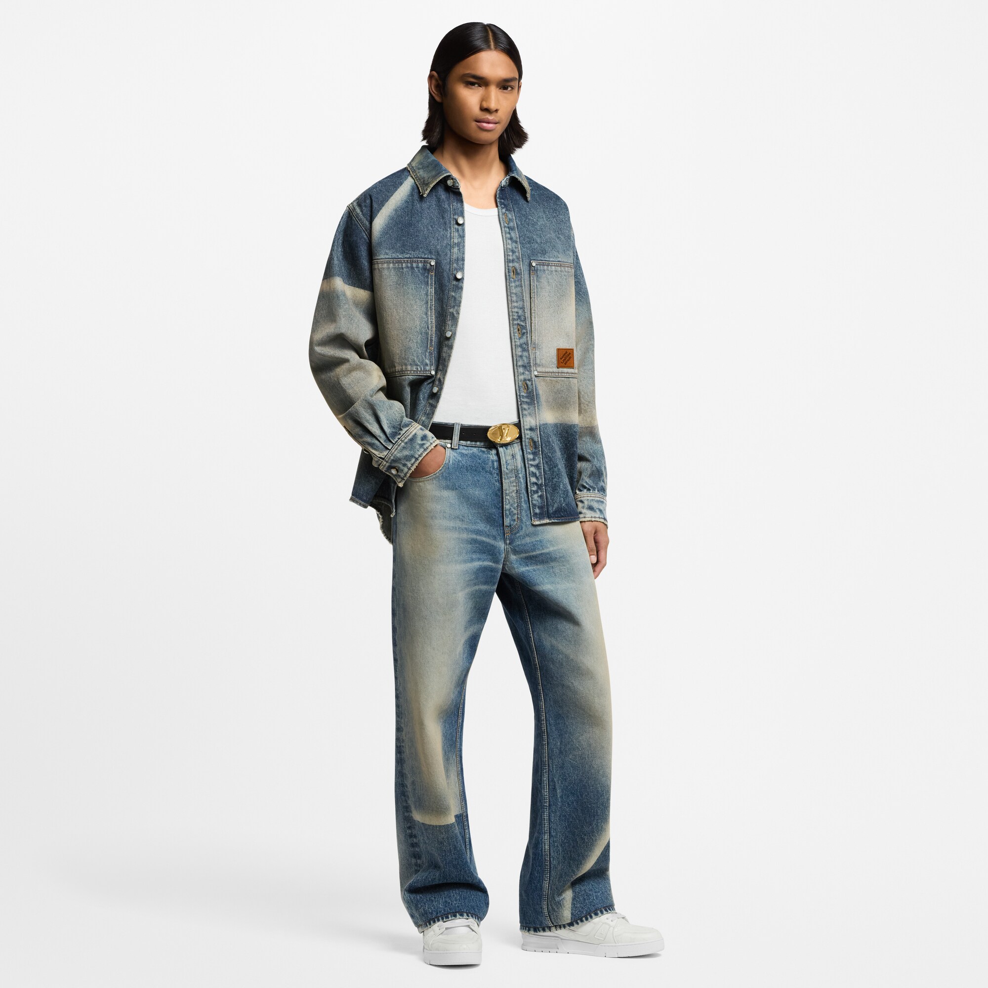 Camisa vaquera con efecto desteñido  Hombre Prêt-à-Porter Camisas | LOUIS VUITTON (Zoom de producto)