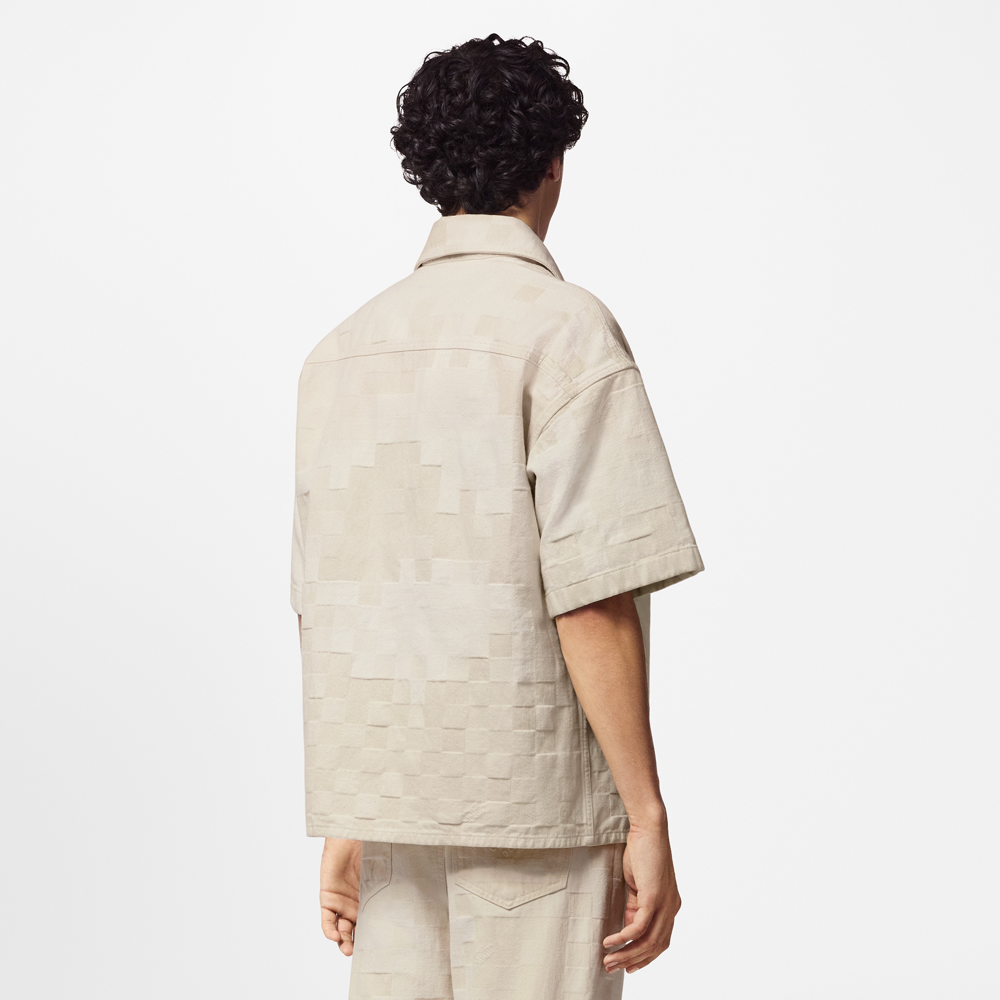 Camisa vaquera Damier de manga corta  Hombre Prêt-à-Porter Camisas | LOUIS VUITTON (Zoom de producto)