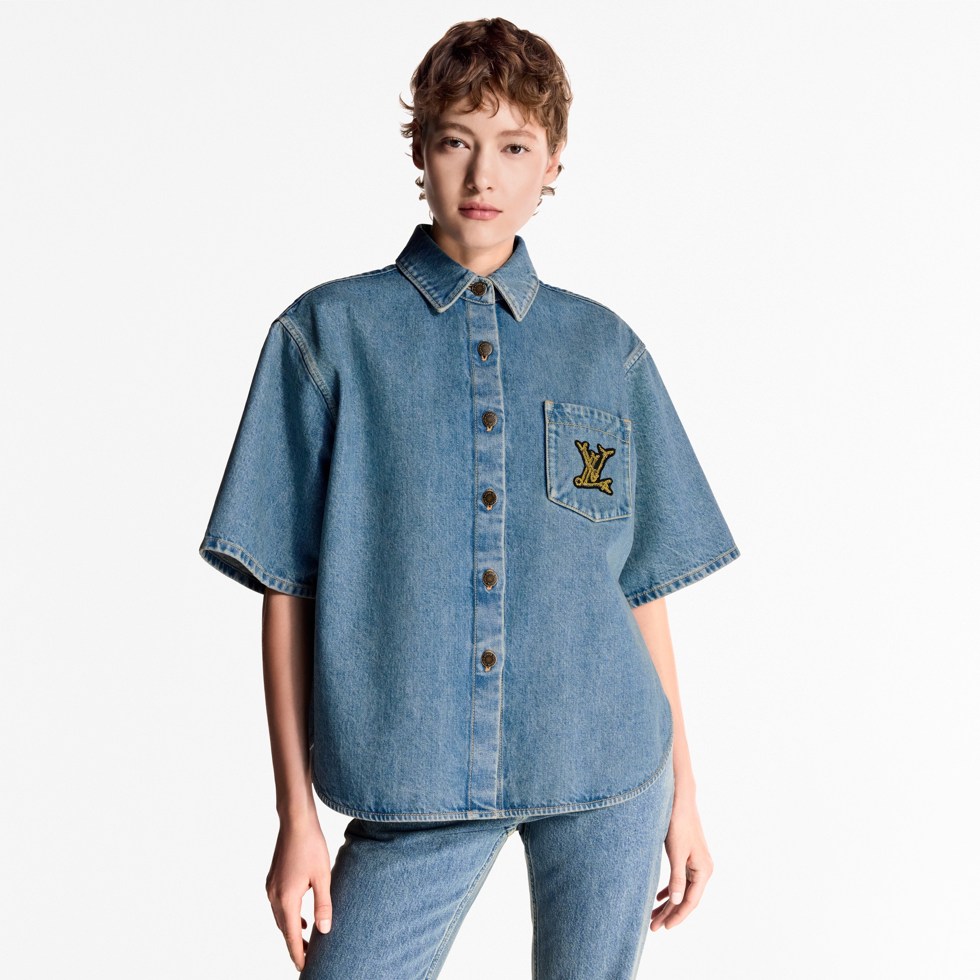 Camisa vaquera de corte cuadrado  Mujer Prêt-à-Porter Tops | LOUIS VUITTON (Zoom de producto)