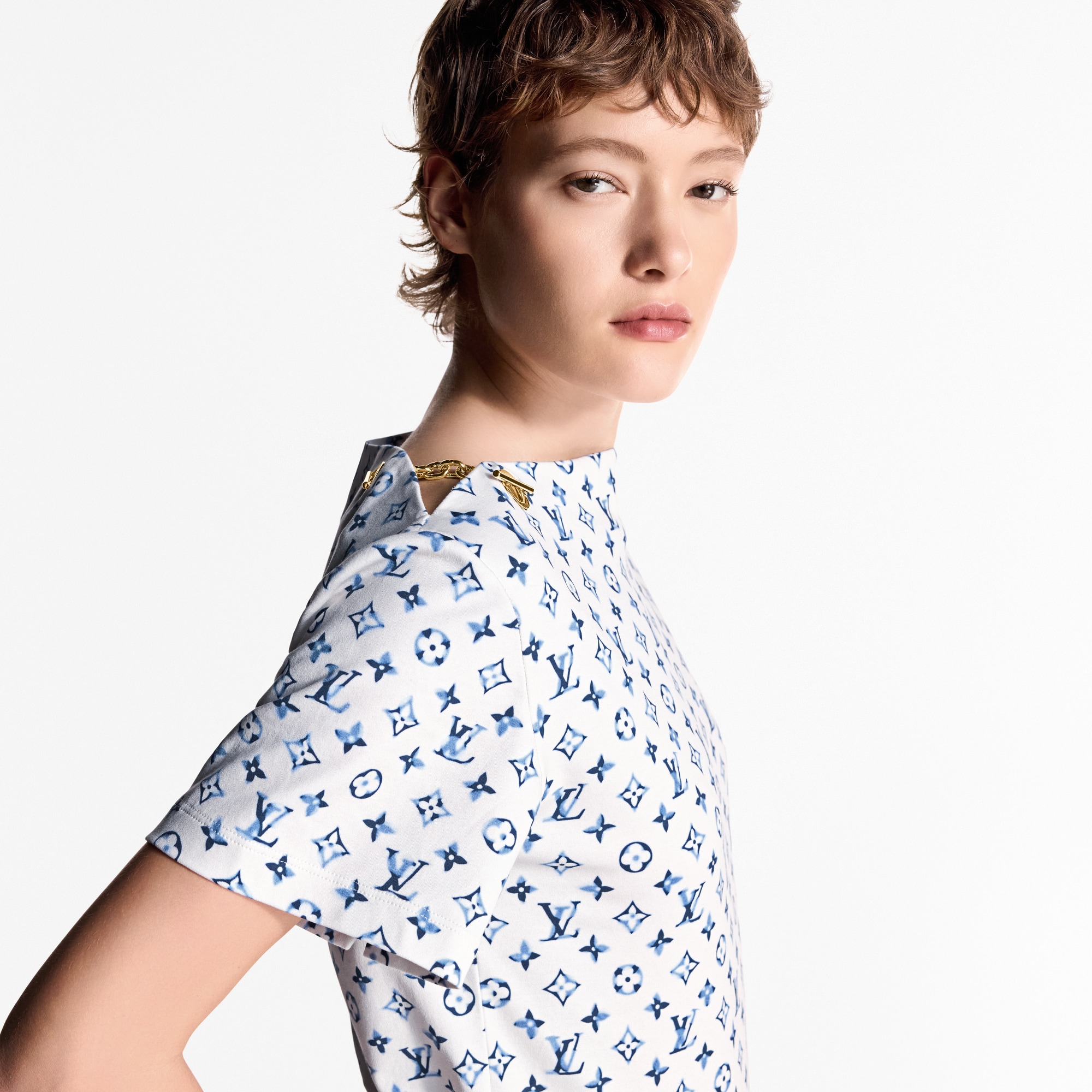 Camiseta Aquarelle Monogram con ojales  Mujer Prêt-à-Porter Tops | LOUIS VUITTON (Zoom de producto)