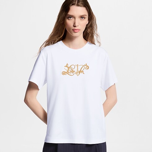 Camiseta con distintivo bordado Mujer Prêt-à-Porter Tops | LOUIS VUITTON (Zoom de producto)