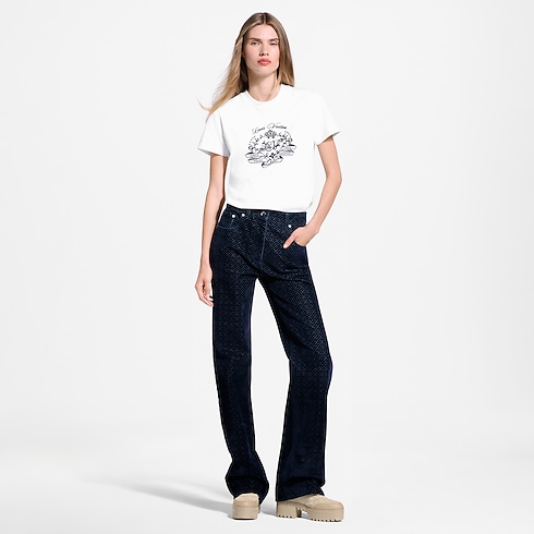 Camiseta con distintivo flocado Mujer Prêt-à-Porter Camisetas y sudaderas | LOUIS VUITTON (Zoom de producto)
