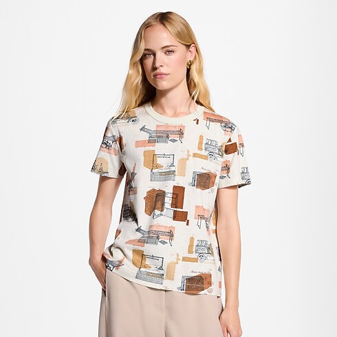 Camiseta con estampado de baúles Mujer Prêt-à-Porter Camisetas y sudaderas | LOUIS VUITTON (Zoom de producto)