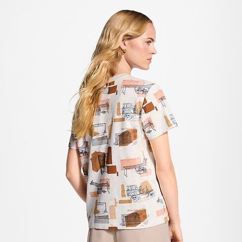 Camiseta con estampado de baúles Mujer Prêt-à-Porter Camisetas y sudaderas | LOUIS VUITTON (Zoom de producto)